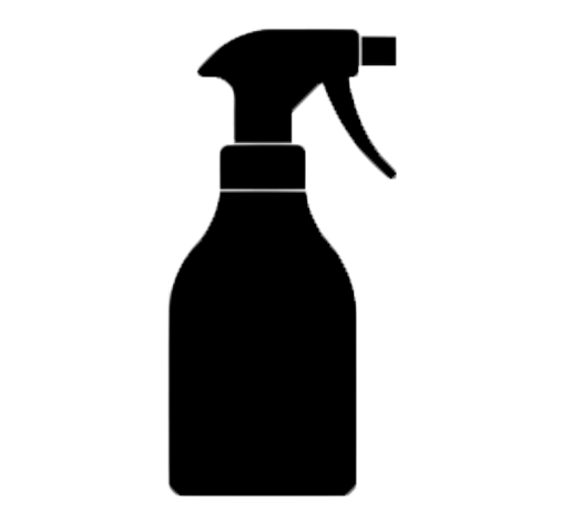Silhouette of a spray bottle.