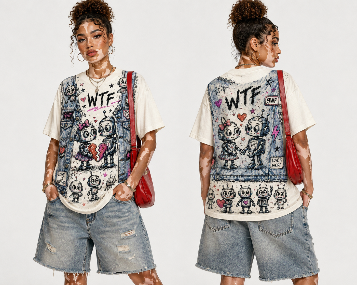 WTF ♥️💔 Denim Vest Tee-by WKS