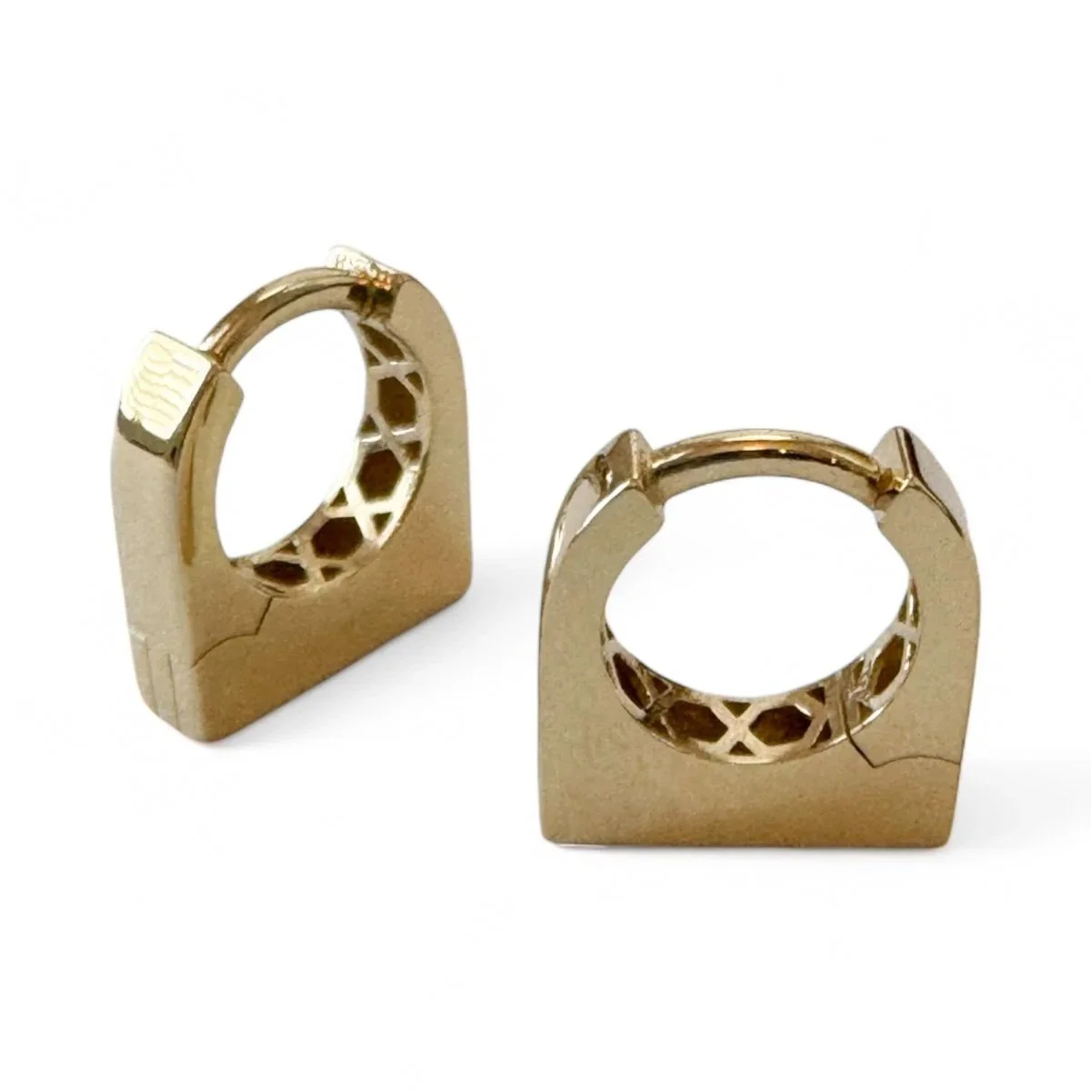 Brera | Square Sculpted Huggie Earrings in 9ct Gold