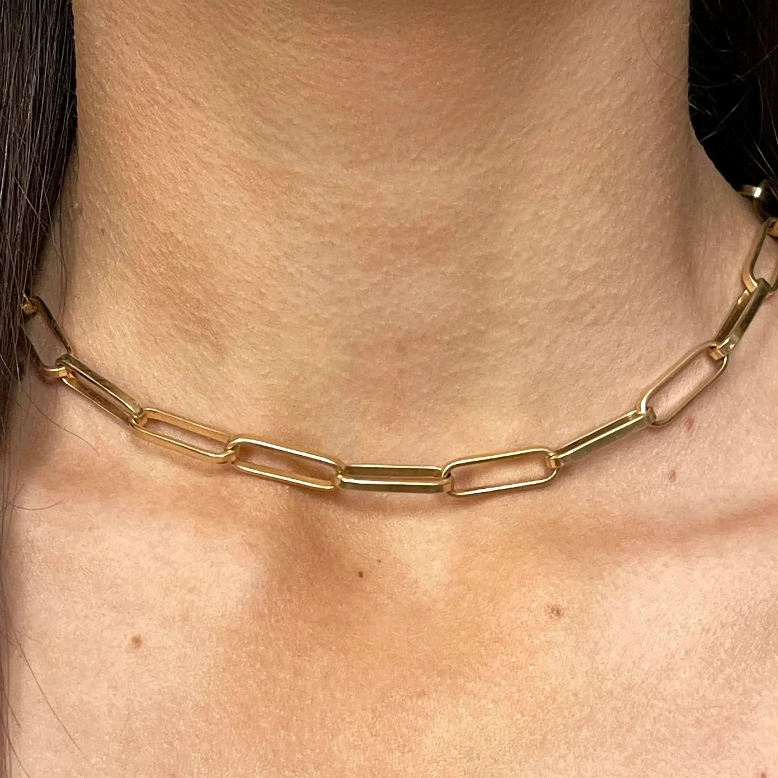 Panama paperclip chain necklace in 9ct silver-filled gold with elongated links – The Signature Edit – Signature Vintage