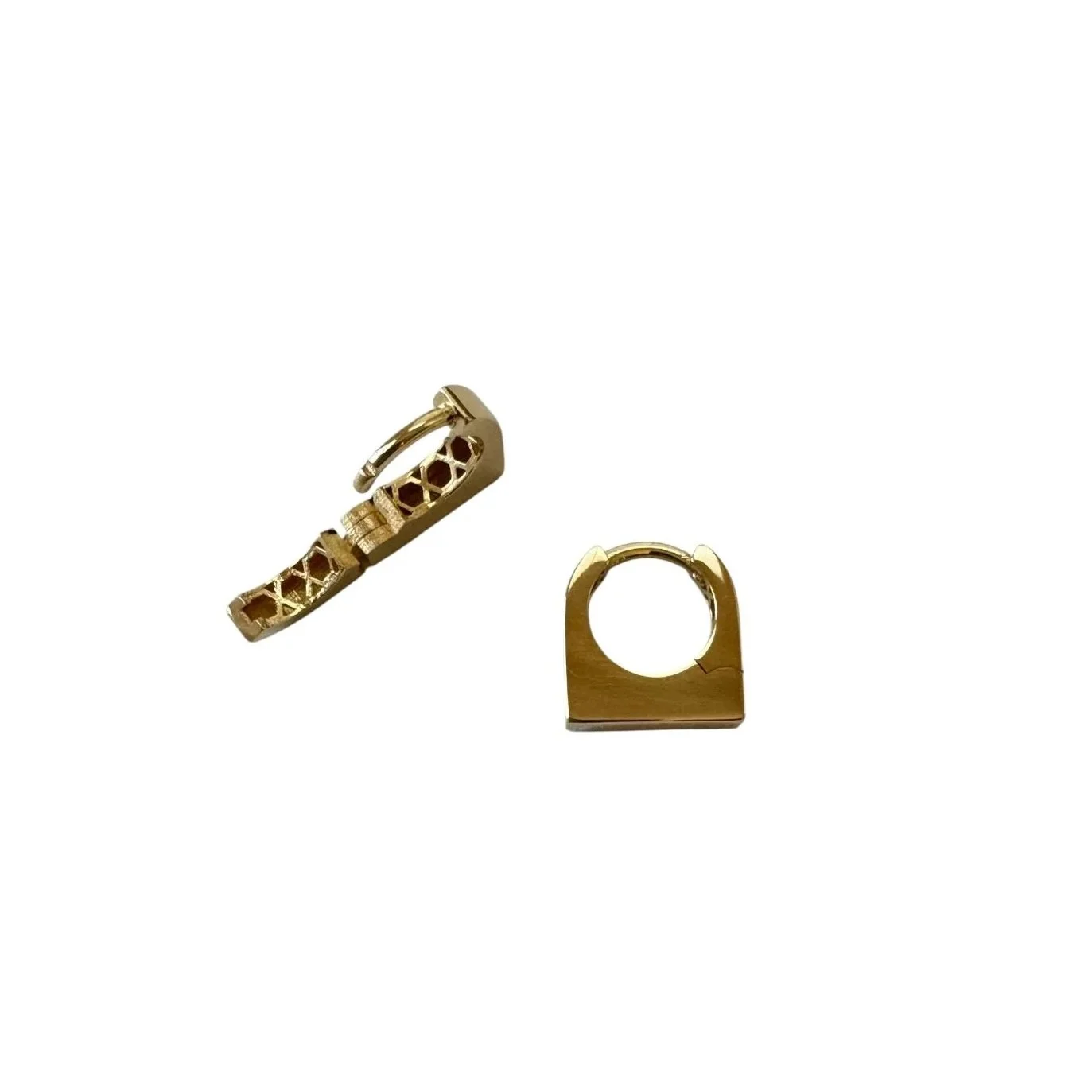 Brera | Square Sculpted Huggie Earrings in 9ct Gold