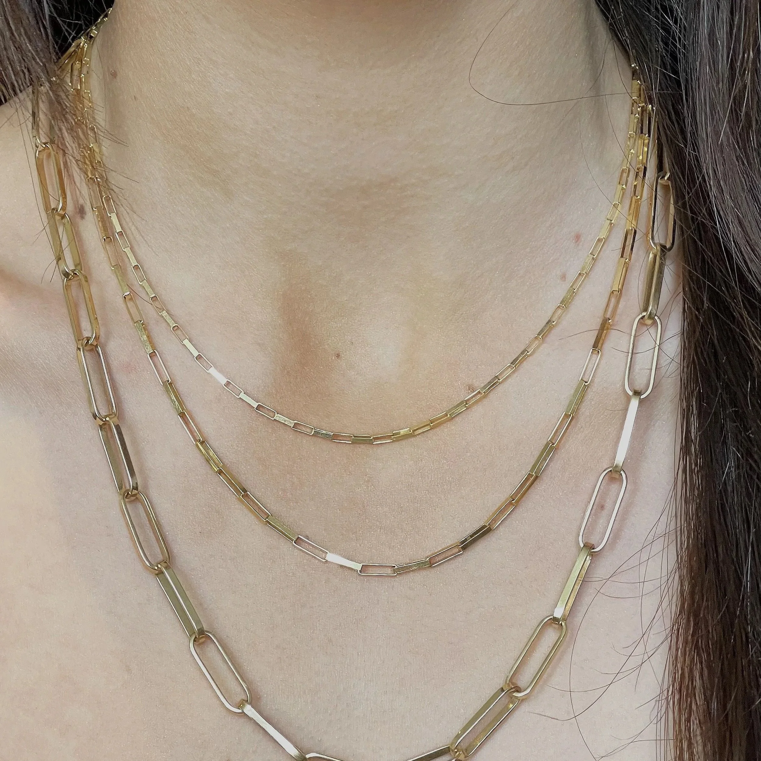 Panama paperclip chain necklace in 9ct silver-filled gold with elongated links – The Signature Edit – Signature Vintage