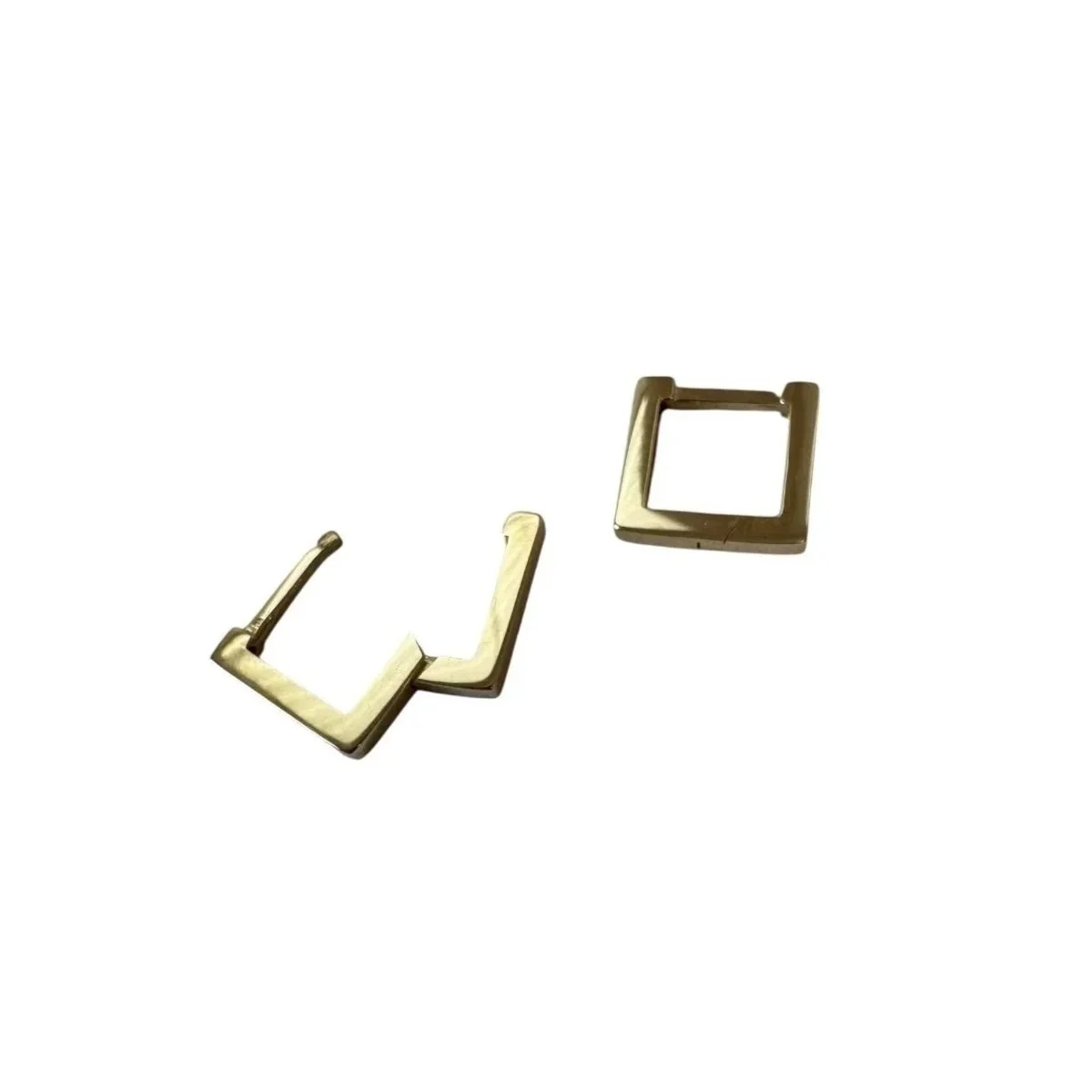 Lido | Petite Square Huggie Earrings in 9ct gold, petite silhouette inspired by Venetian Riviera