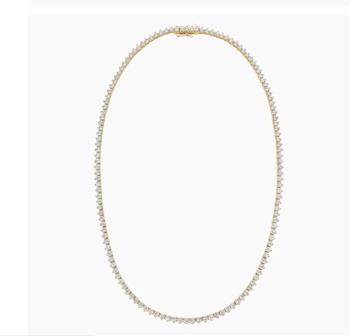 ILA Tennis Necklace in 9k white gold with approx. 2.3mm FG/VS lab-grown diamonds in a delicate elevated 3-prong setting — refined and modern.