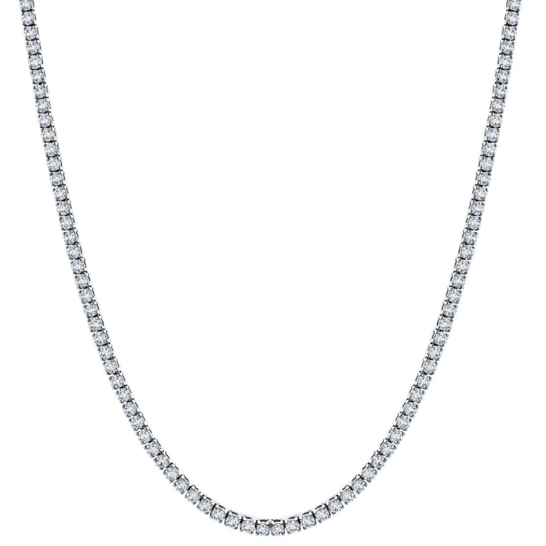 lorena tennis necklace in 14k gold with round brilliant lab grown diamonds and four prong setting from the signature vintage collection