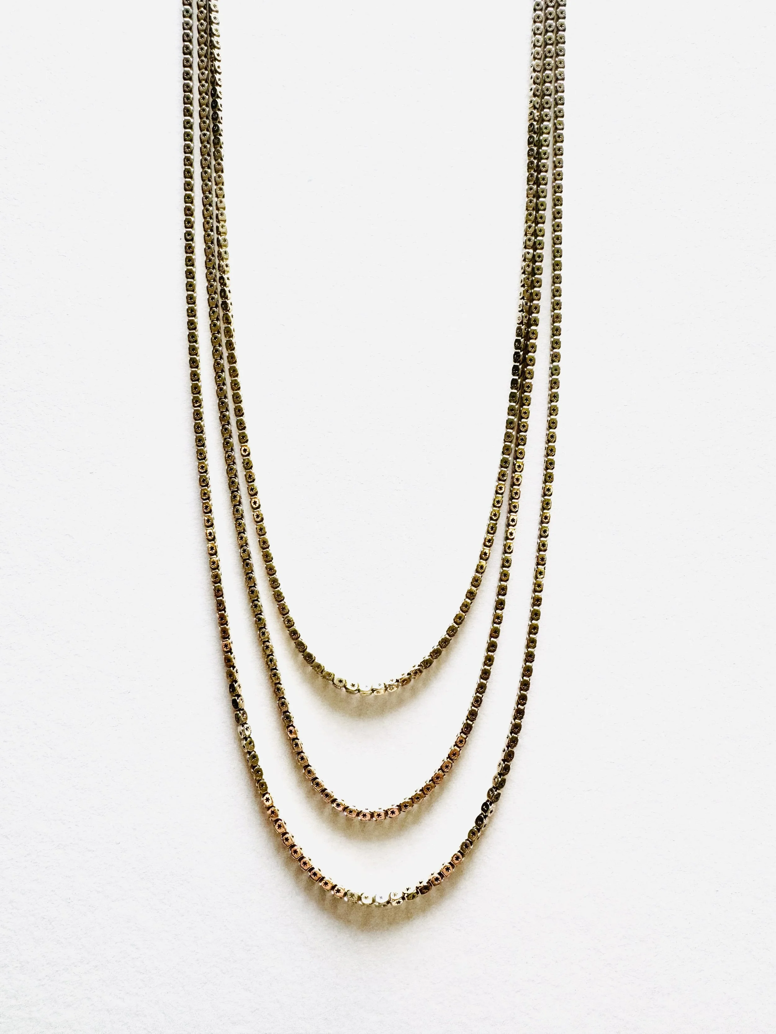 Vintage Graduated Box Link Necklace