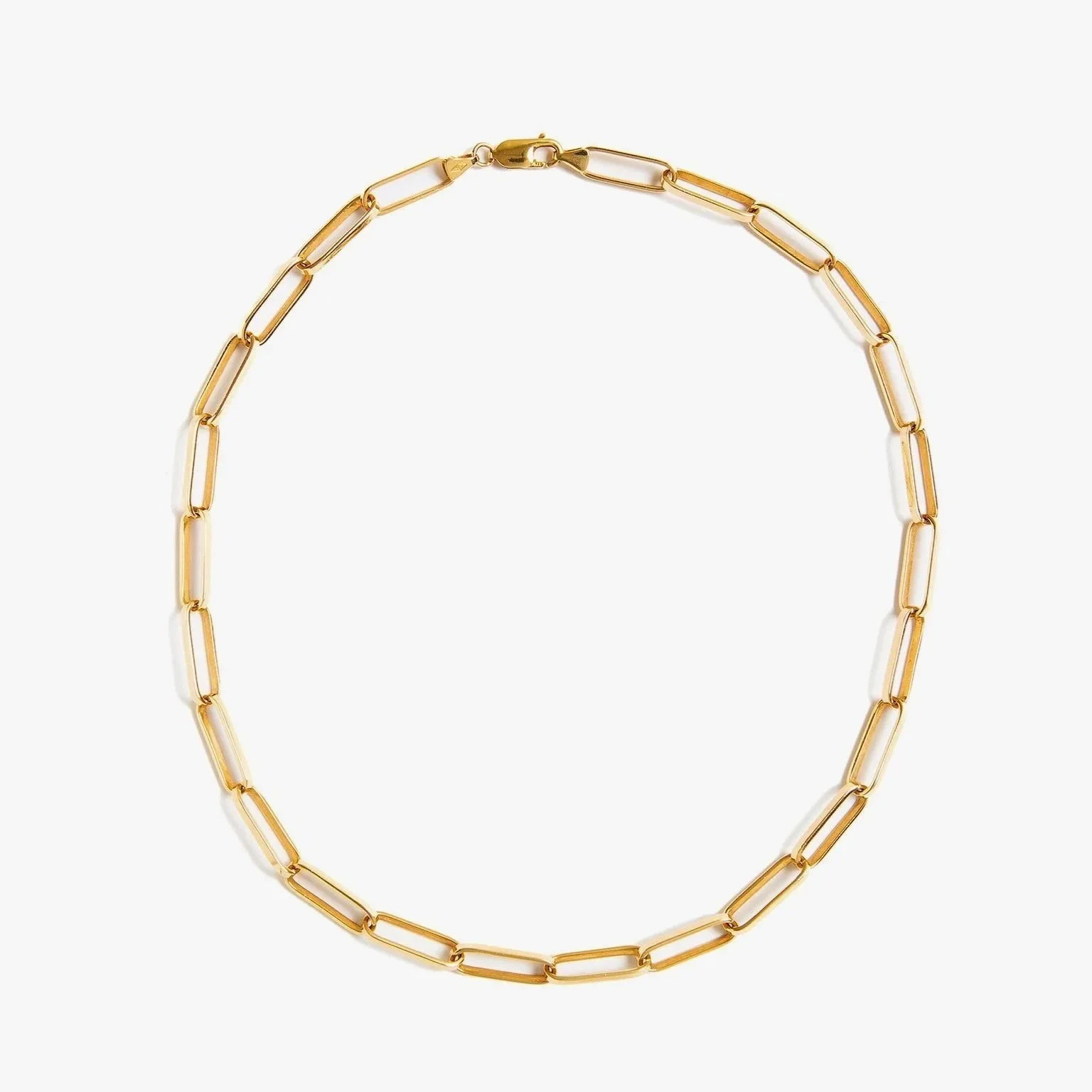 Panama paperclip chain necklace in 9ct silver-filled gold with elongated links – The Signature Edit – Signature Vintage