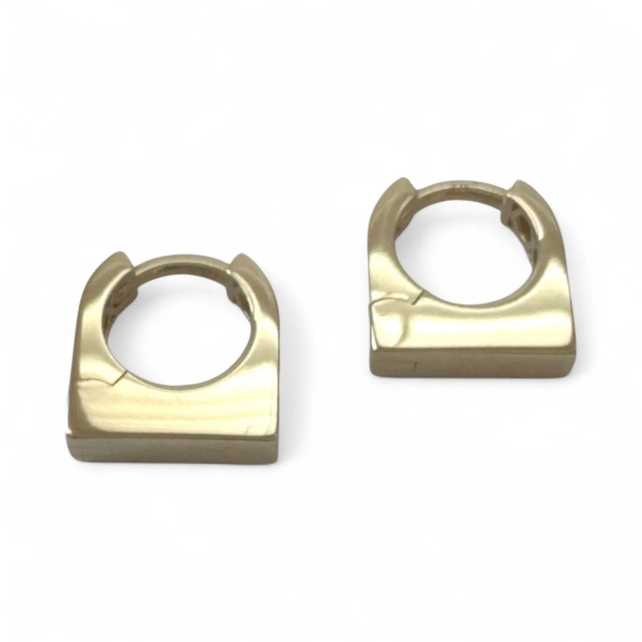 Brera | Square Sculpted Huggie Earrings in 9ct Gold
