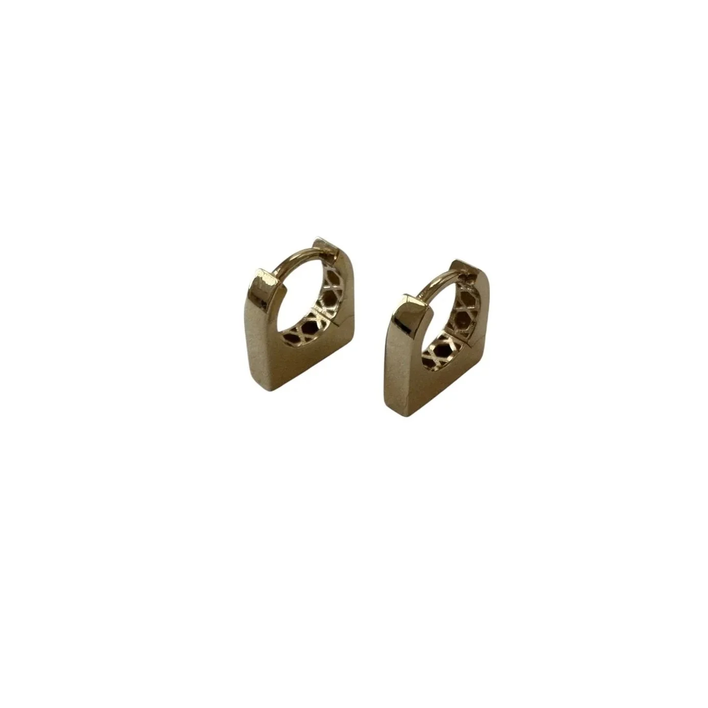 Brera | Square Sculpted Huggie Earrings in 9ct Gold