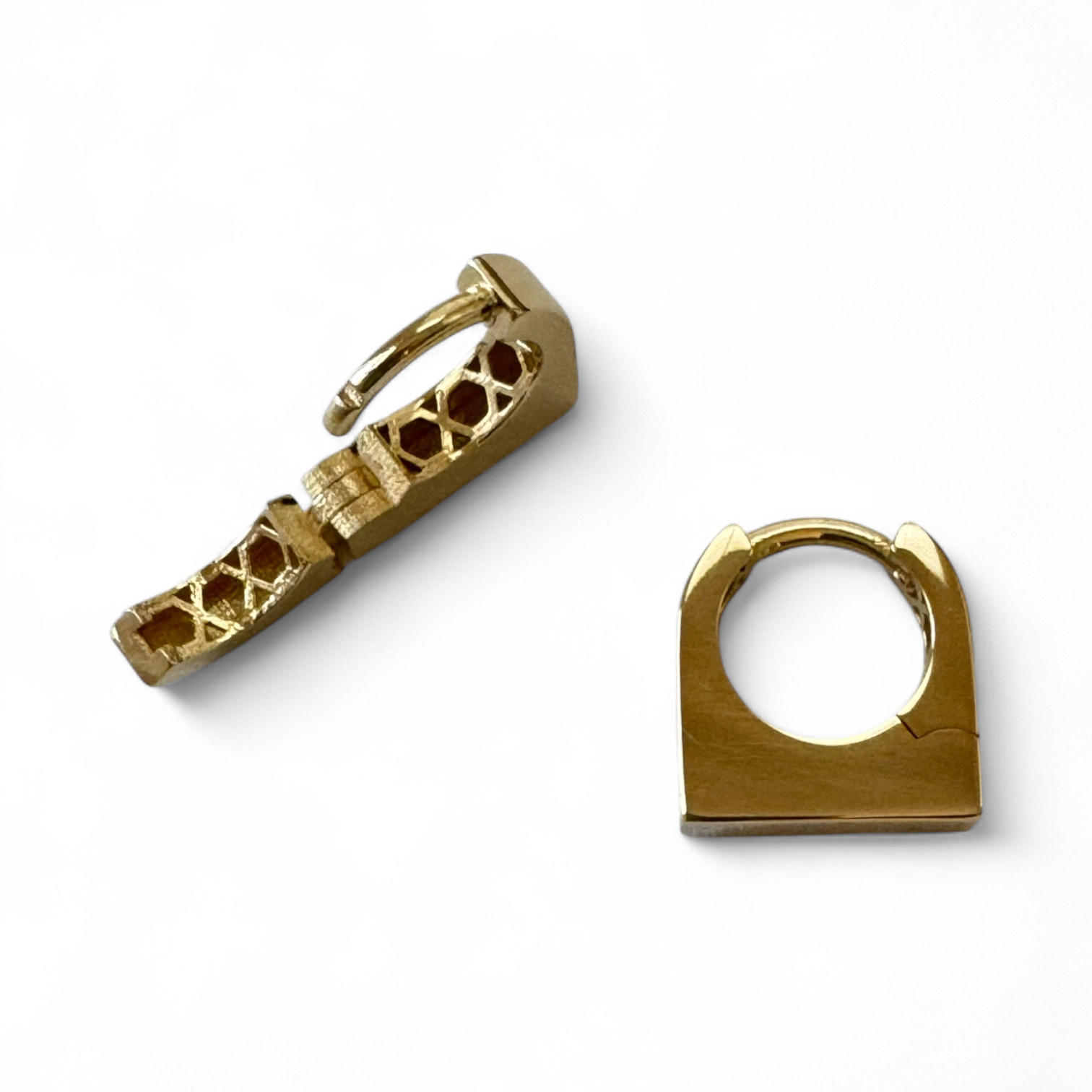 Brera | Square Sculpted Huggie Earrings in 9ct Gold