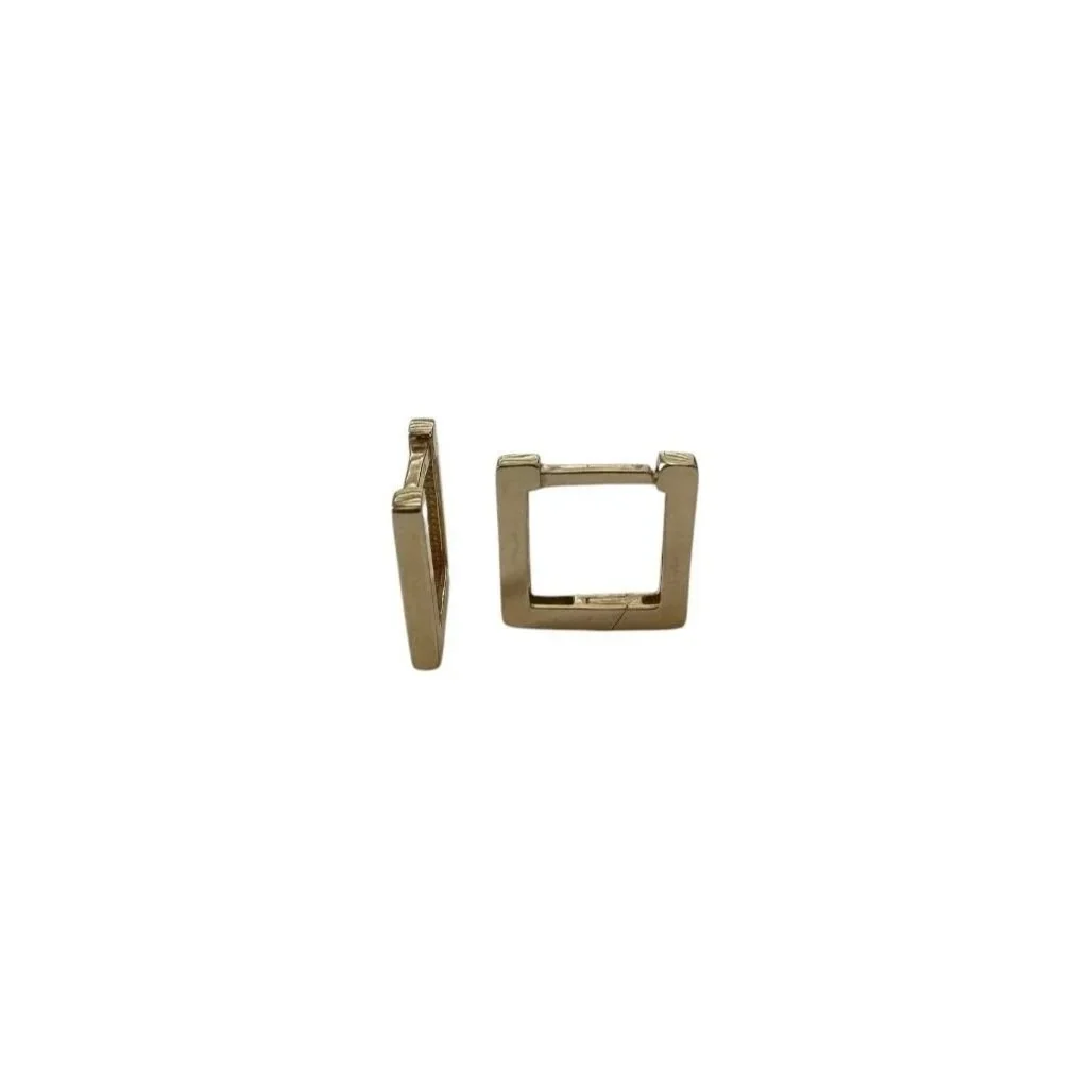 Lido | Petite Square Huggie Earrings in 9ct gold, petite silhouette inspired by Venetian Riviera