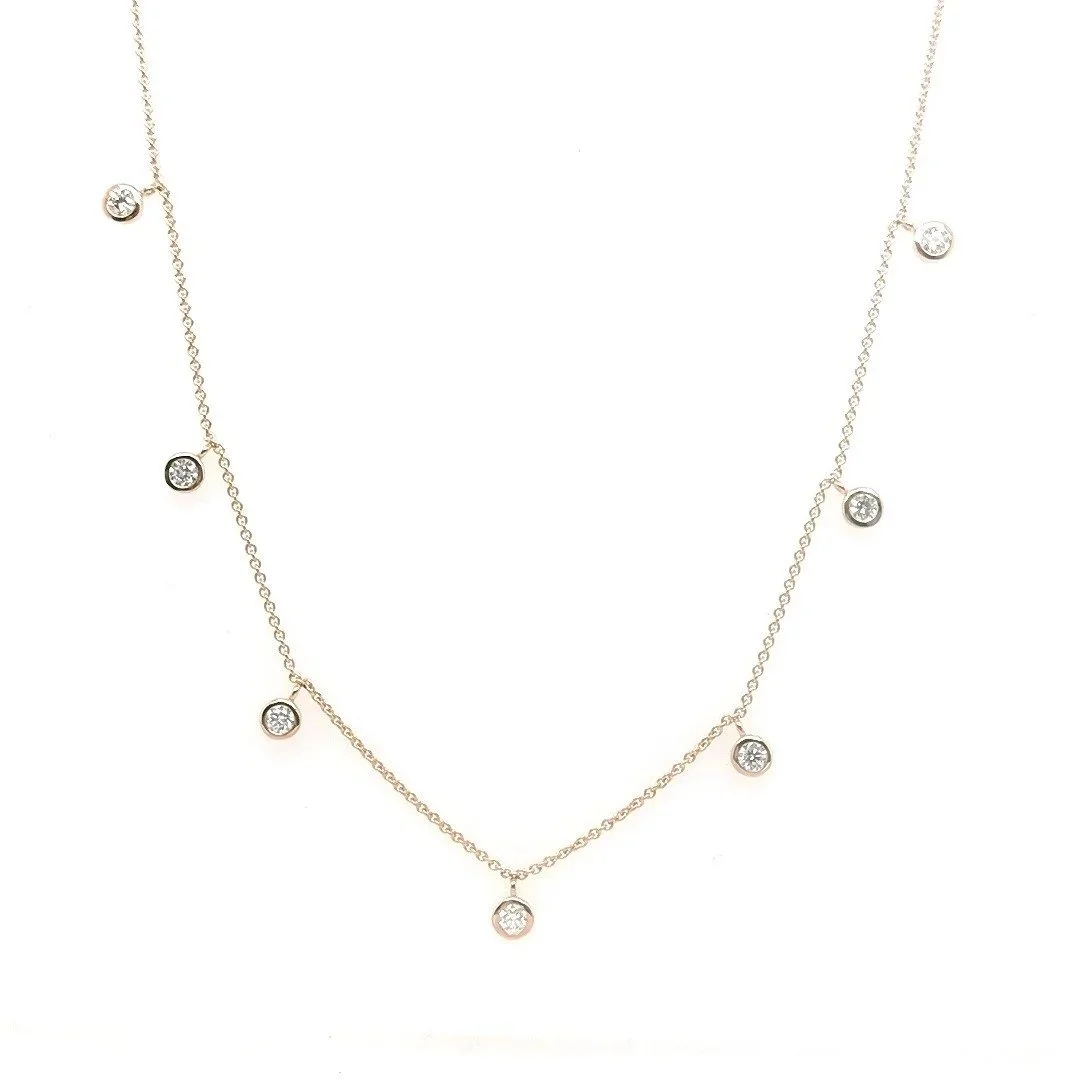 Sienna Diamond Necklace in 9ct gold, bezel-set lab-grown diamonds, modern heirloom style from The Signature Edit by Signature Vintage