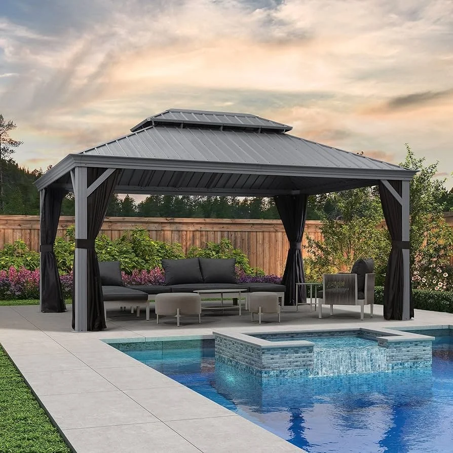 Secure gazebo anchoring installation in Toronto on concrete patio surface
