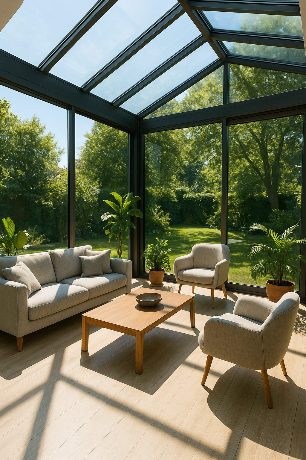 Professionally installed solarium with glass roof and natural light in Toronto home