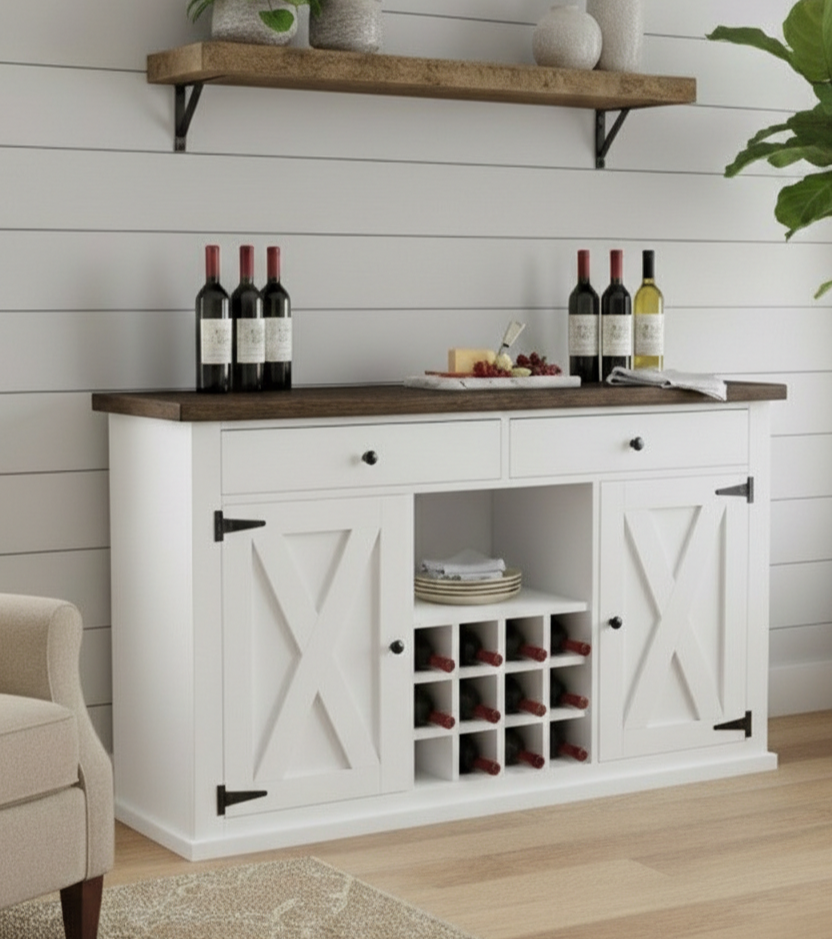 Rustic Farmhouse Beverage Bar