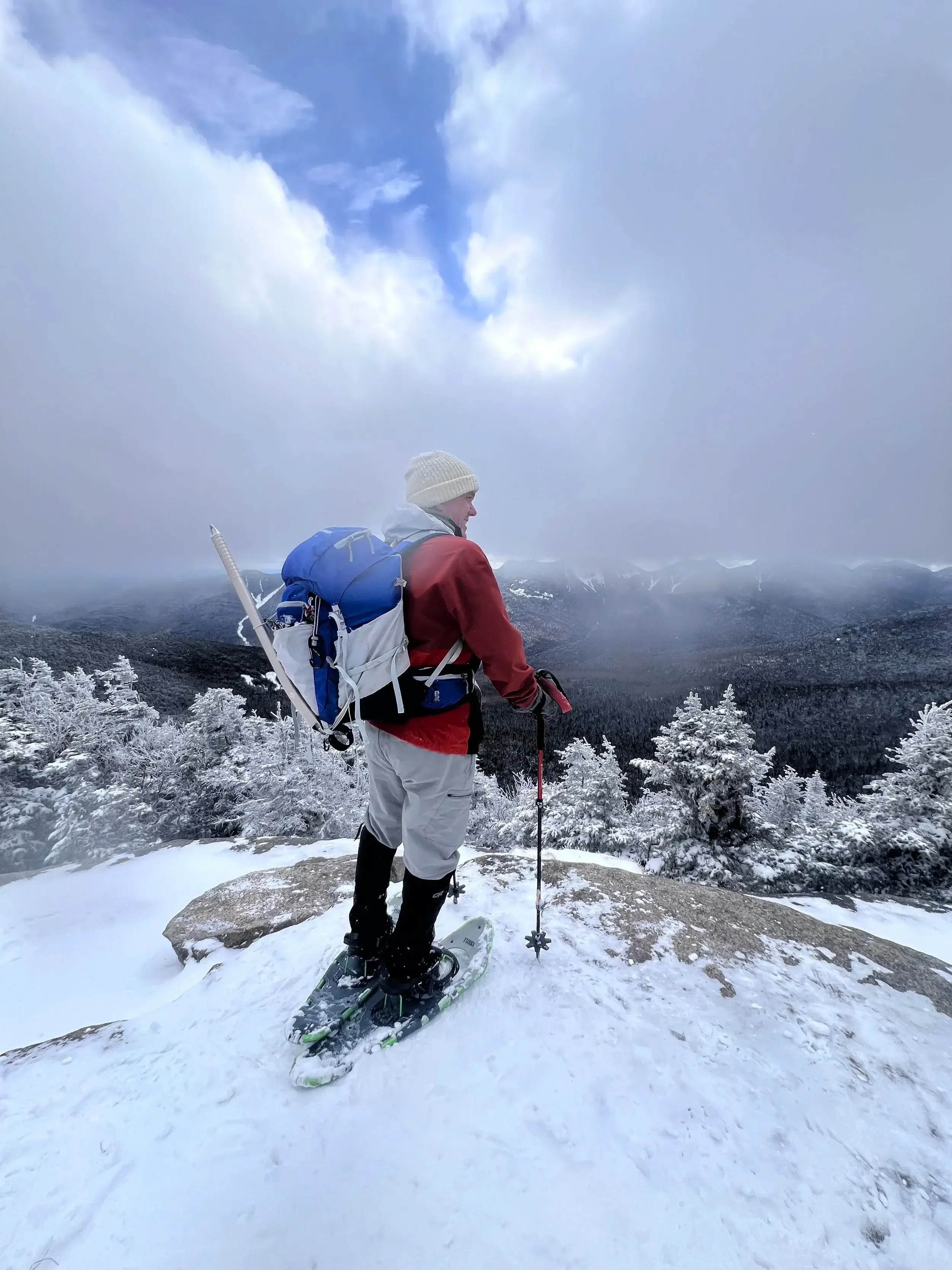 Jim Collins at the top of a ski hill