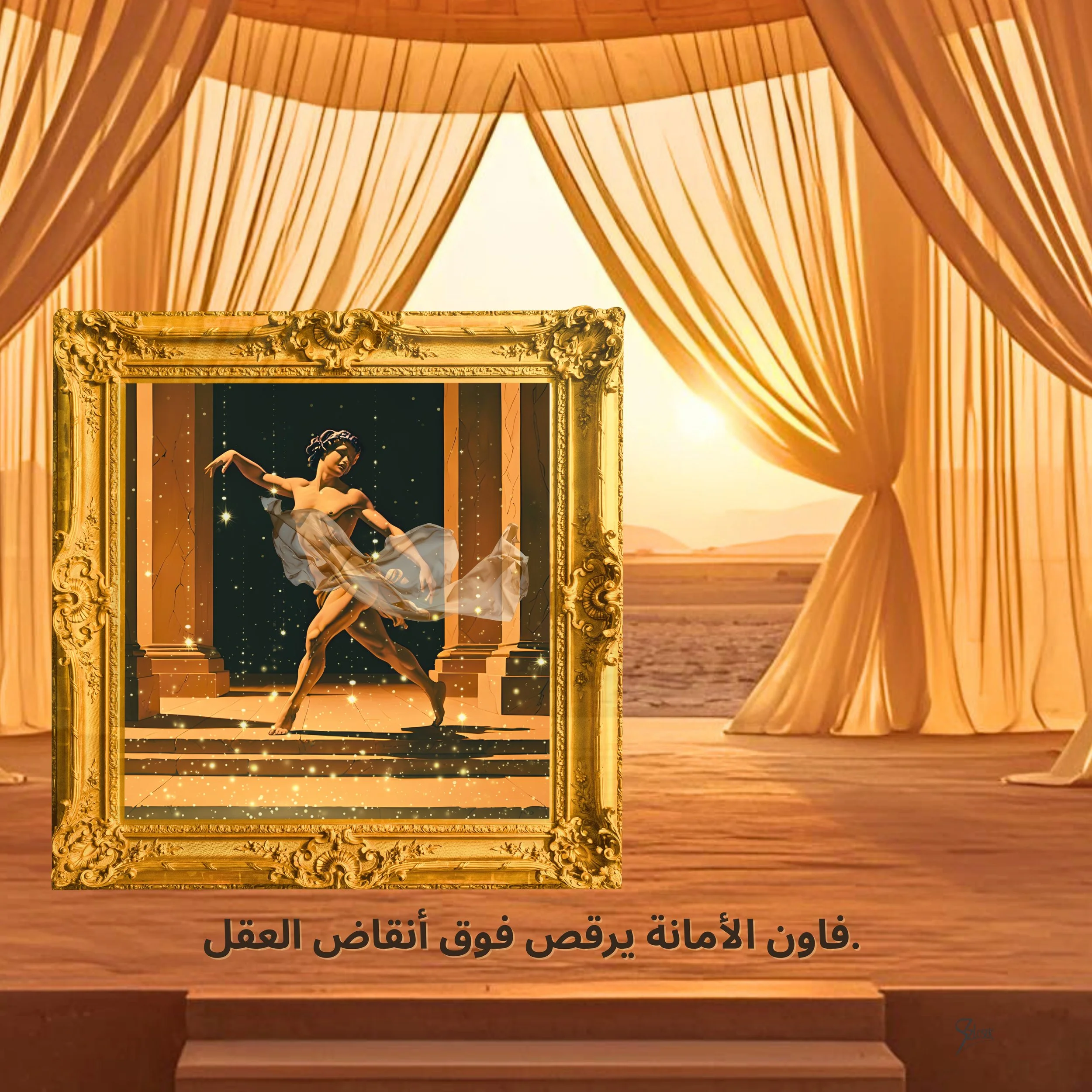 Lingua Lux Series I — Arabic — Faun, 2025 by Sonja Szlosek — Collector Print Edition – Fine Art Giclée Print 40 × 40 cm