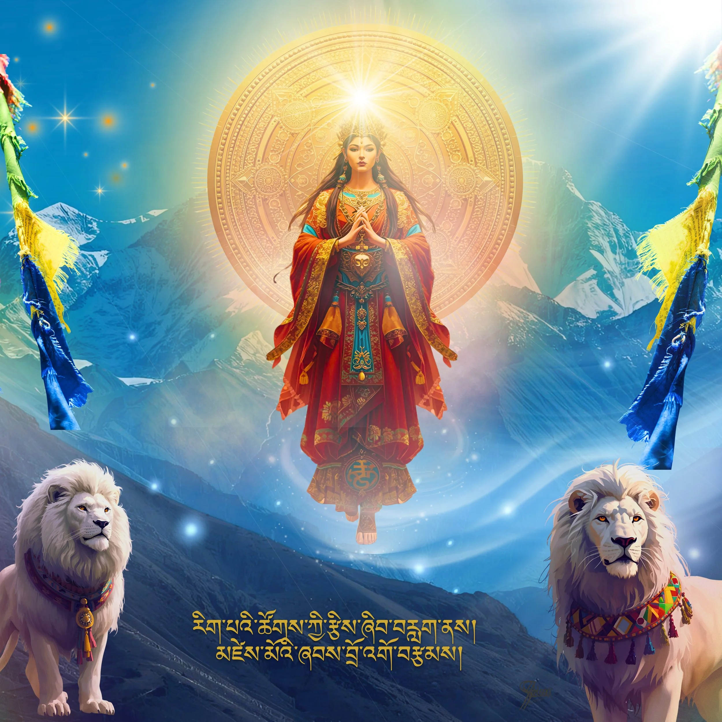 Lingua Lux Series I — Tibetan — Venus, 2025 by Sonja Szlosek — Collector Print Edition – Fine Art Giclée Print 40 × 40 cm