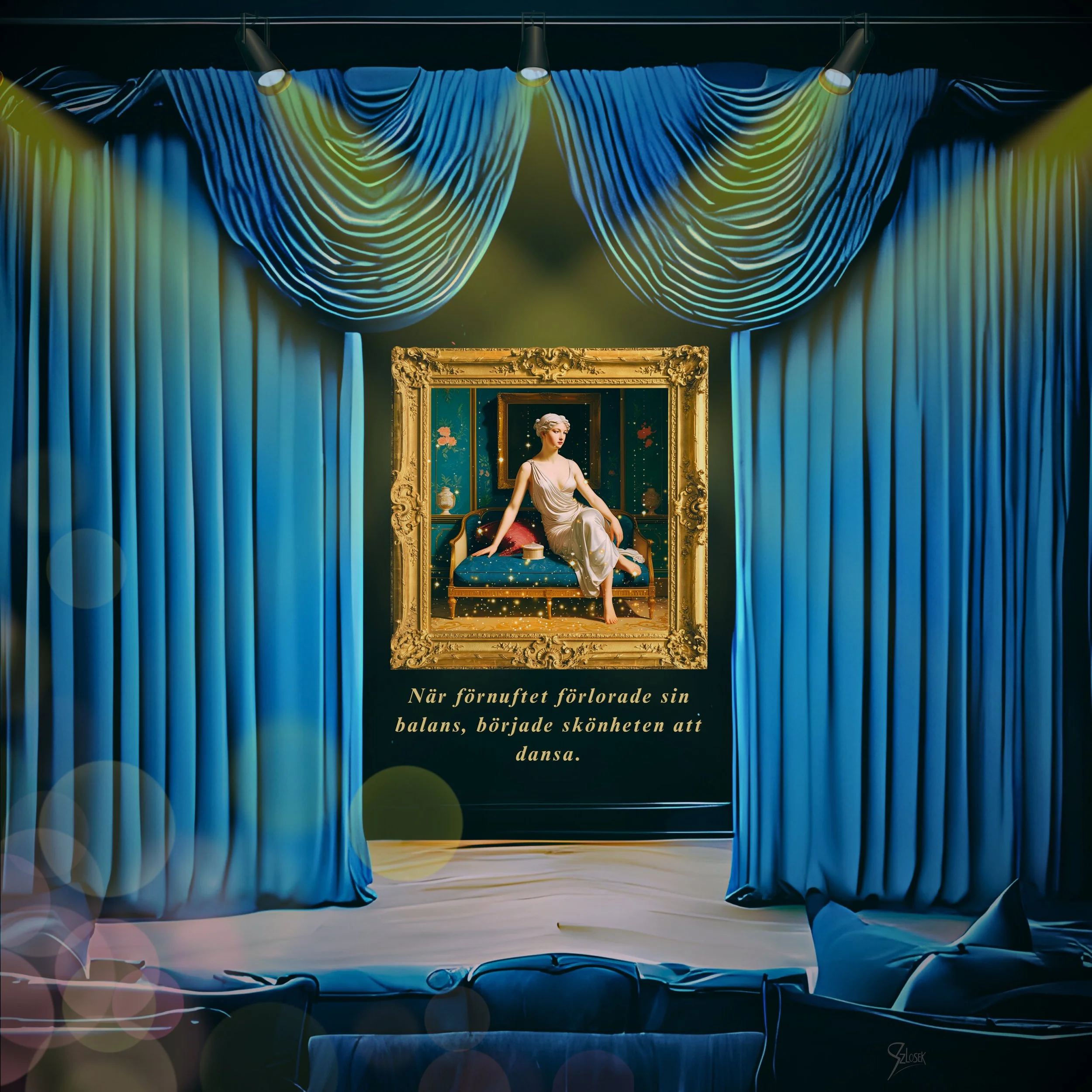 Lingua Lux Series I — Swedish — Diptych (Venus & Faun), 2025 by Sonja Szlosek — Collector Print Edition  — Fine Art Giclée Print — Two works — 40 × 40 cm each (Displayed together as a diptych)