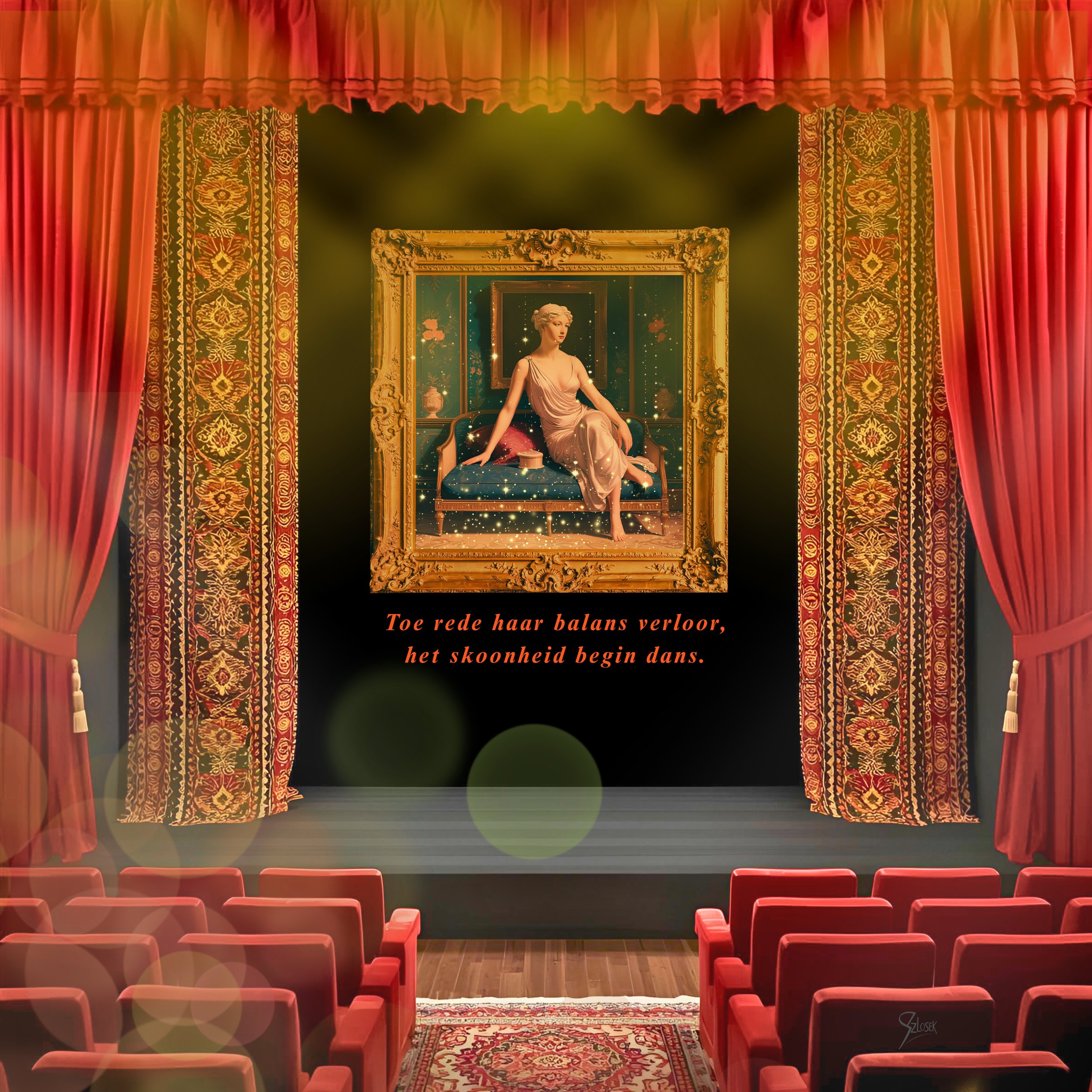 Lingua Lux Series I — Afrikaans — Diptych (Venus & Faun), 2025 by Sonja Szlosek — Collector Print Edition  — Fine Art Giclée Print — Two works — 40 × 40 cm each (Displayed together as a diptych)