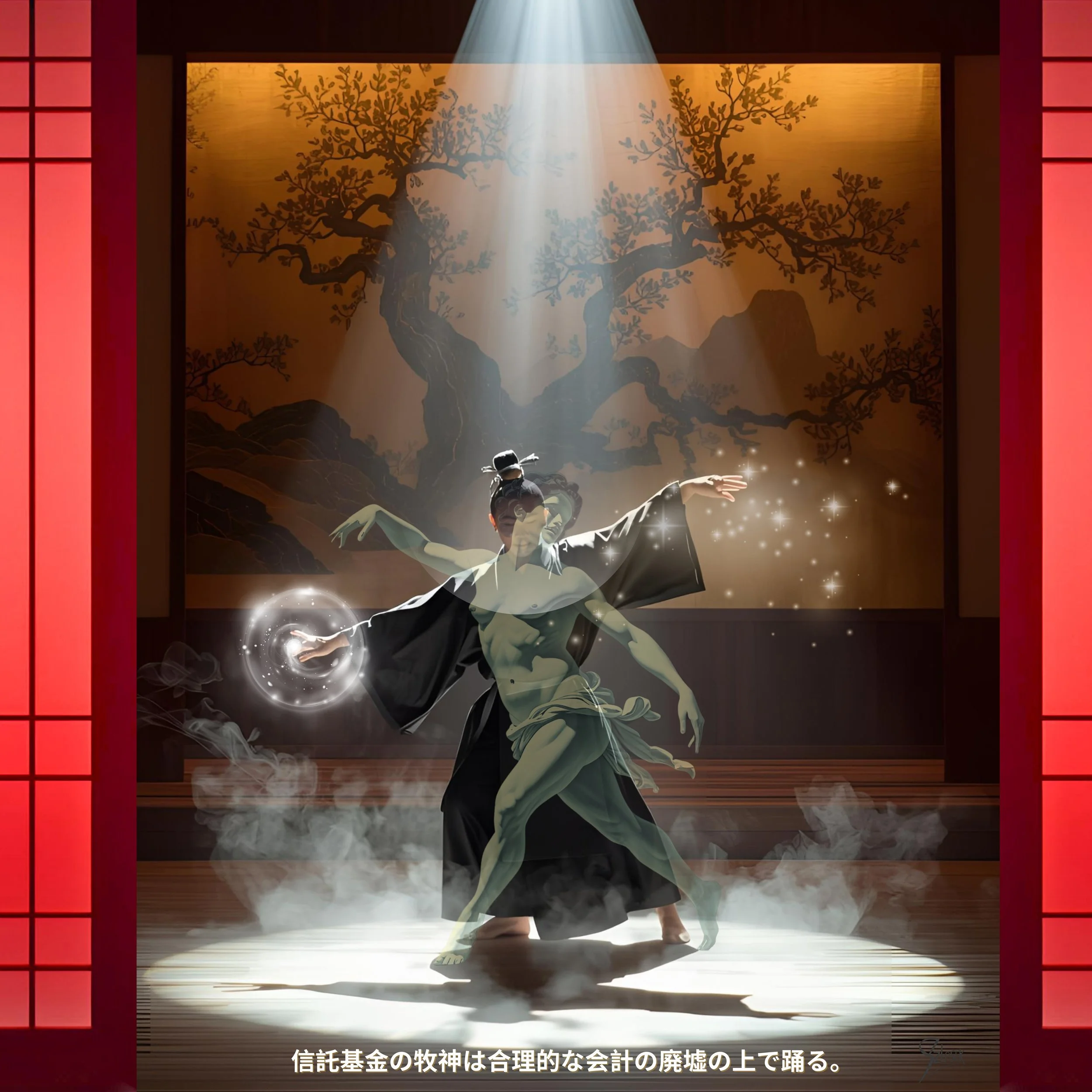 Lingua Lux Series I — Japanese — Faun, 2025 by Sonja Szlosek — Collector Print Edition – Fine Art Giclée Print 40 × 40 cm