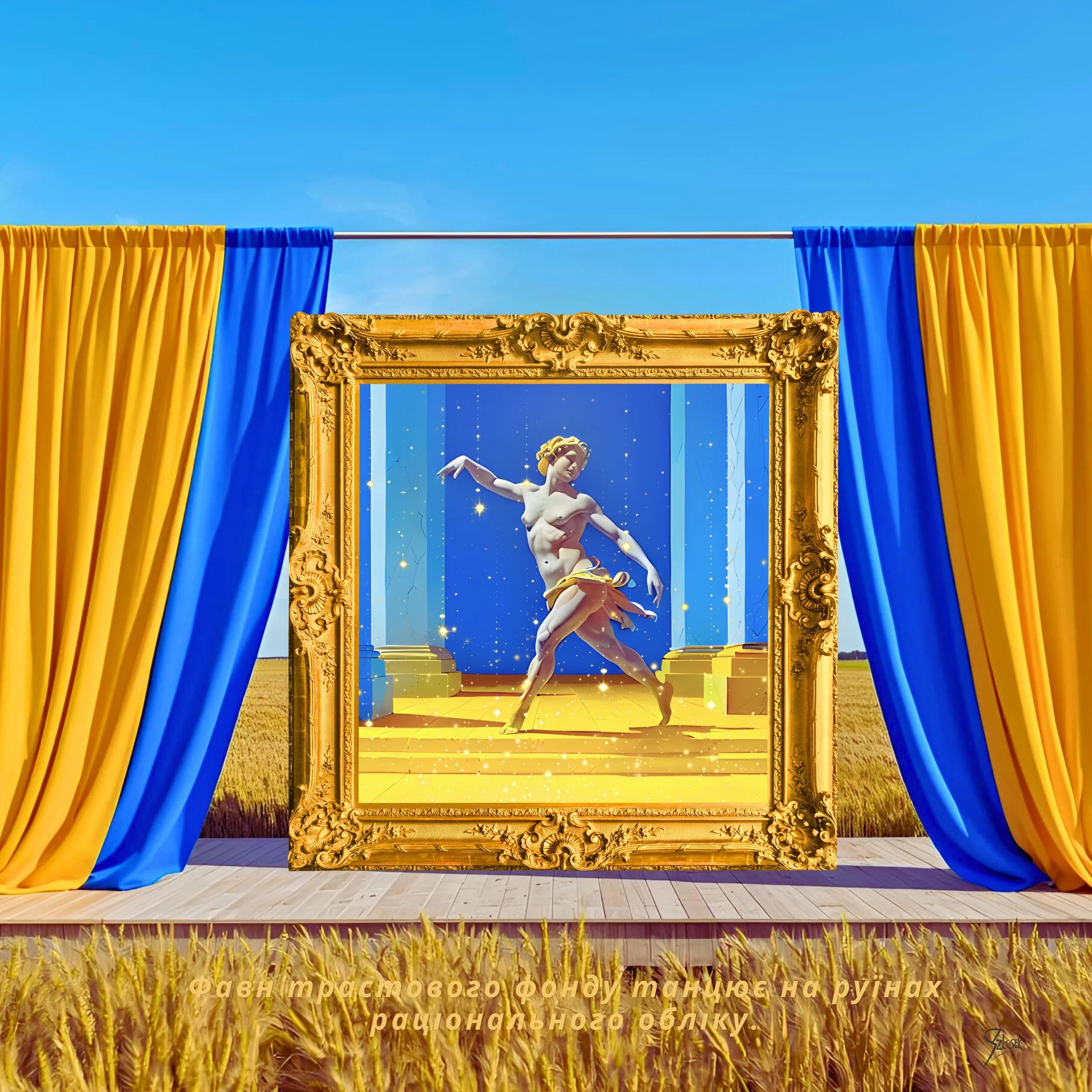 Lingua Lux Series I — Ukraina — Faun, 2025 by Sonja Szlosek — Collector Print Edition – Fine Art Giclée Print 40 × 40 cm