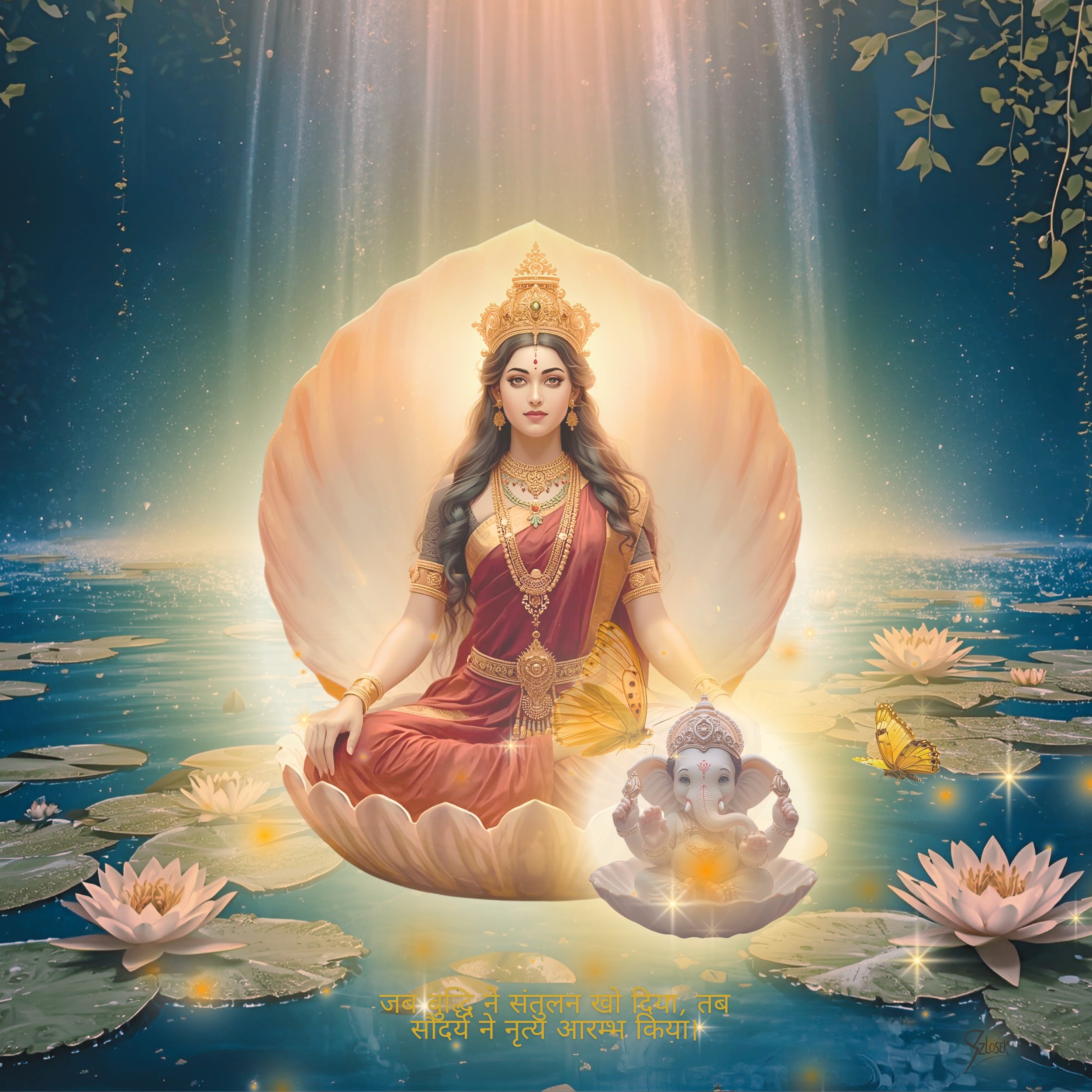 Lingua Lux Series I — Hindu — Venus, 2025 by Sonja Szlosek — Collector Print Edition – Fine Art Giclée Print 40 × 40 cm