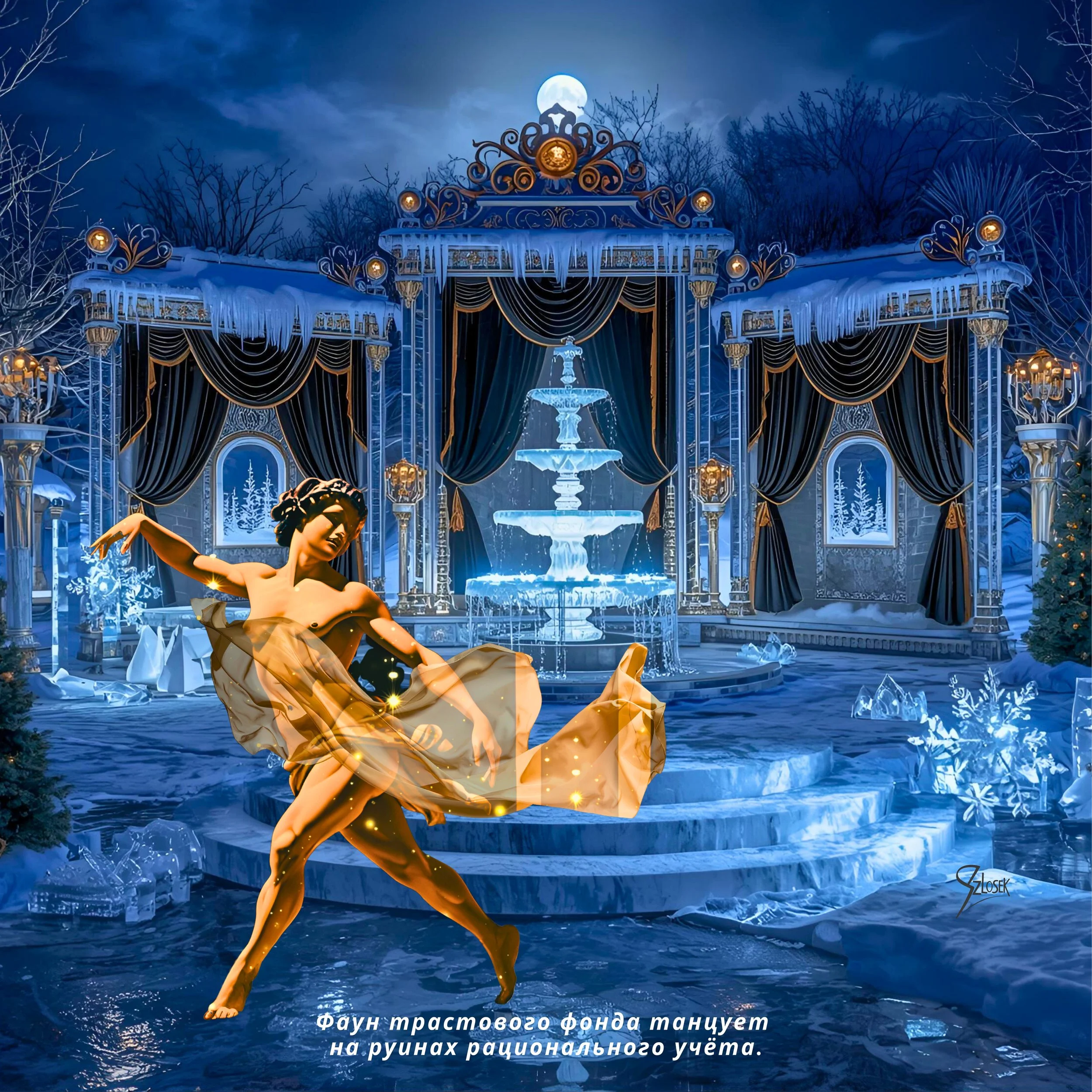 Lingua Lux Series I — Russian — Faun, 2025 by Sonja Szlosek — Collector Print Edition – Fine Art Giclée Print 40 × 40 cm