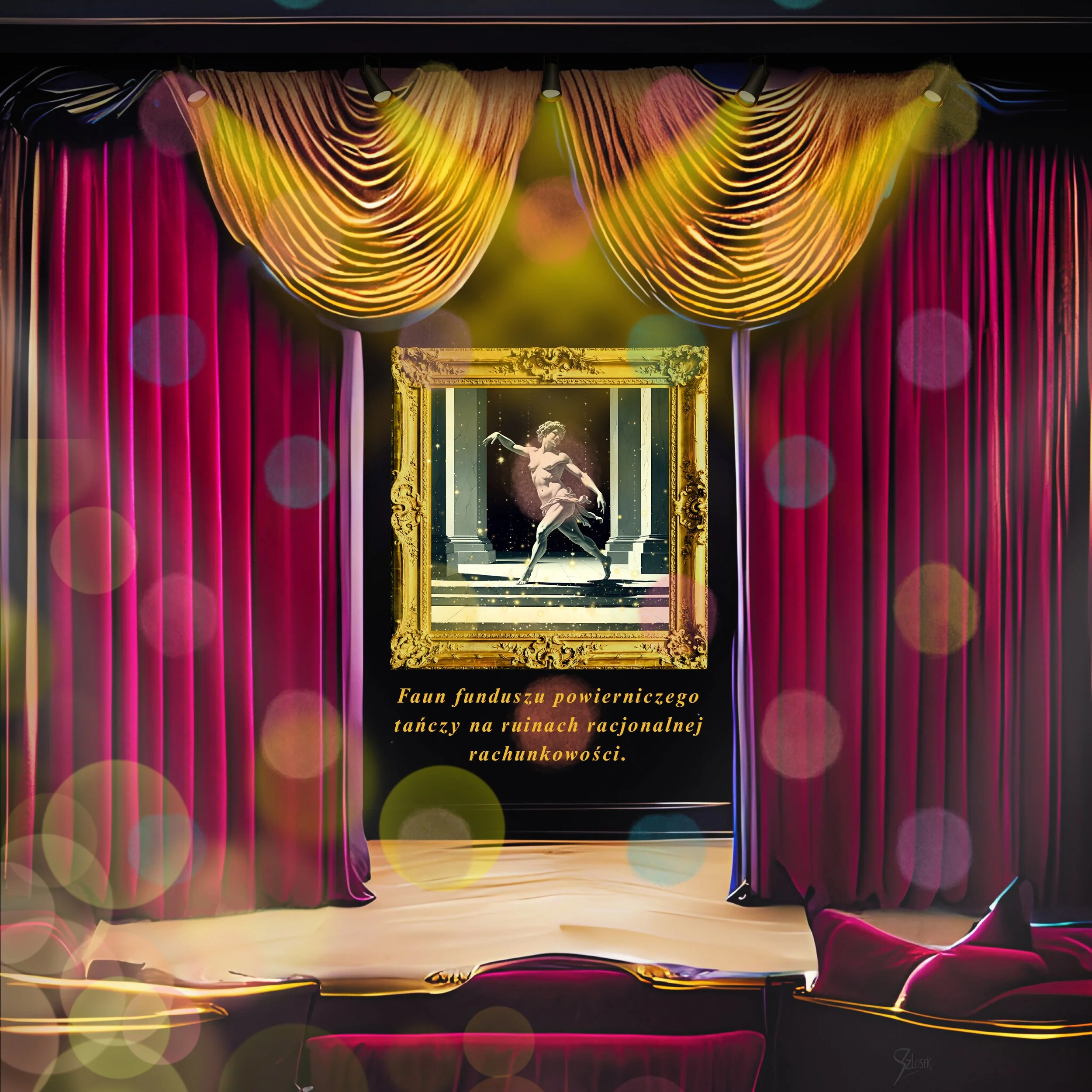 Lingua Lux Series I — Polish— Diptych (Venus & Faun) by Sonja Szlosek — Collector Print Edition  — Fine Art Giclée Print — Two works — 40 × 40 cm each (Displayed together as a diptych)