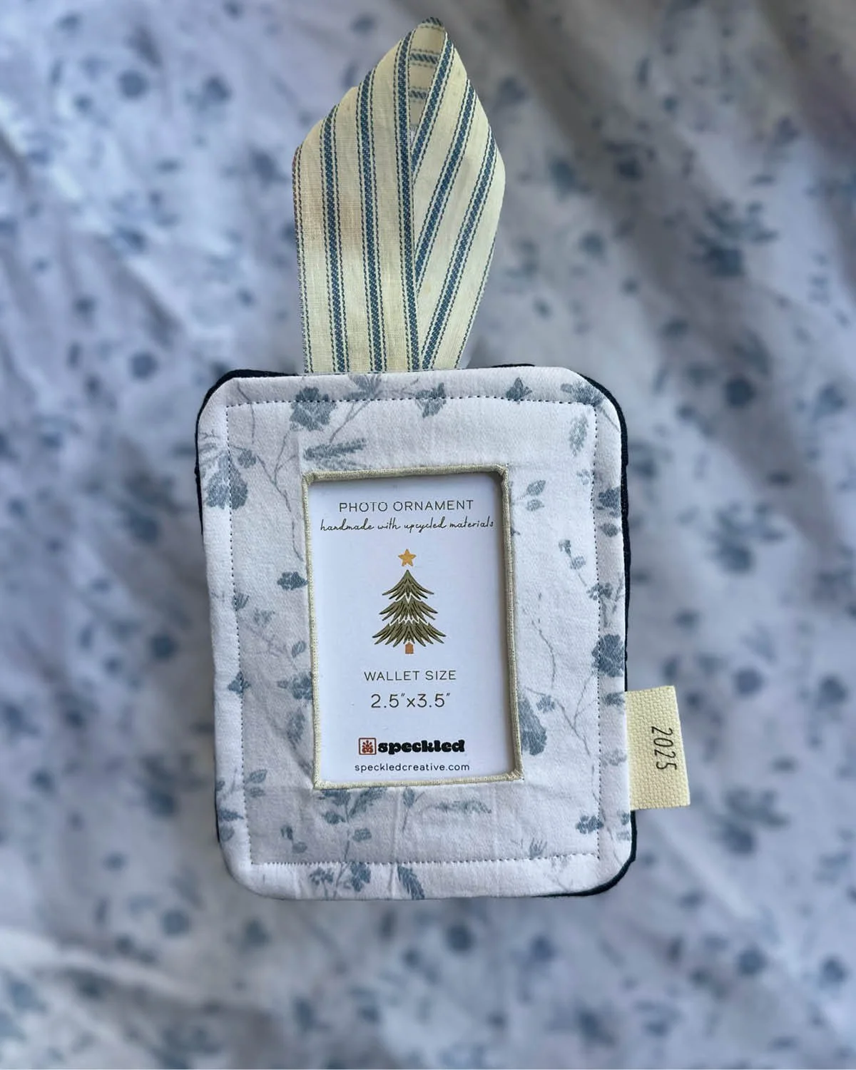 Floral Blue Handmade Christmas Ornament