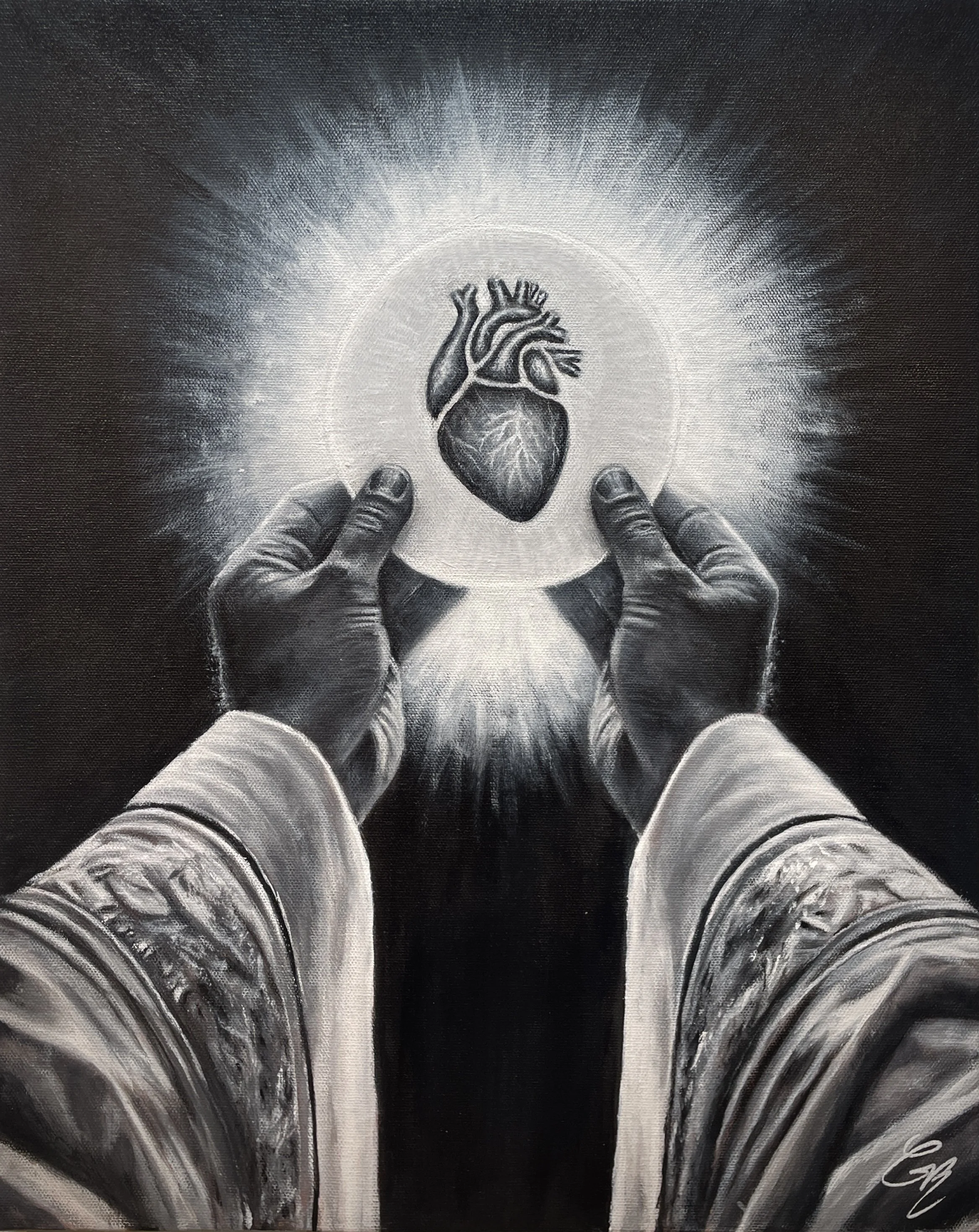 Title: unveiled - Acrylic Paint.



This isn’t about a symbol or Religion, but only the truth. The Flesh and Blood of the Lord made physical every mass is TRUE nourishment for our own infinite souls.___



Whoever eats my flesh and drinks my blood ha