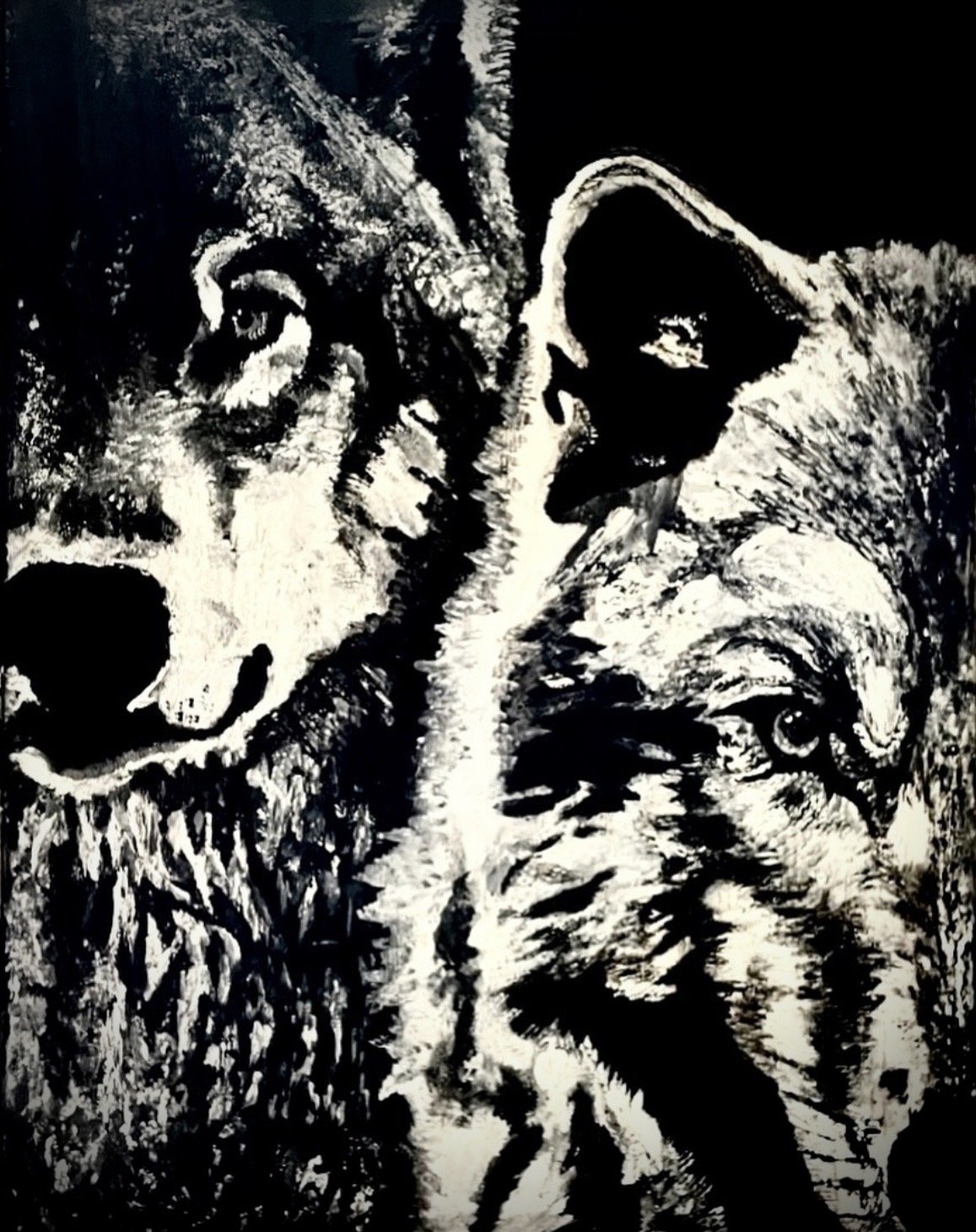 Title: Are you less valuable than this? -Acrylic Paint
Statement:  
A wolf- one that God provides, protects, blesses, guides, and loves. If God does this for a wolf, He is surely doing the same for you, his child, where He is there externally, intern