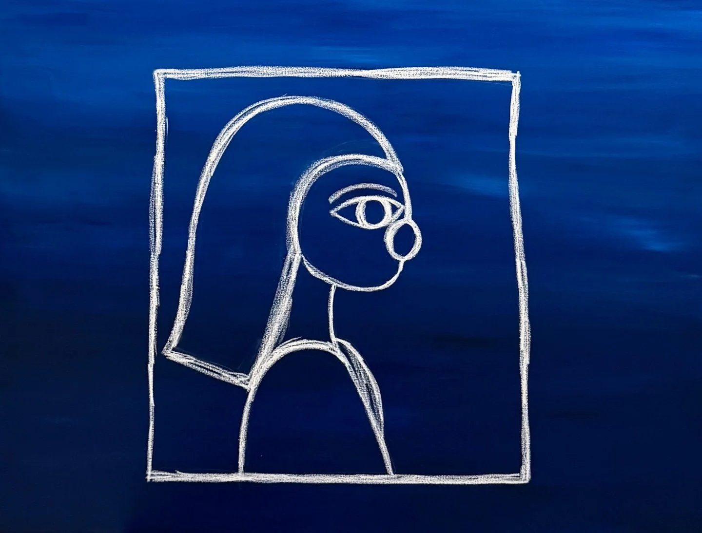 Portrait in White, 2026 acrylic & oil pastels on canvas 90 x 116cm