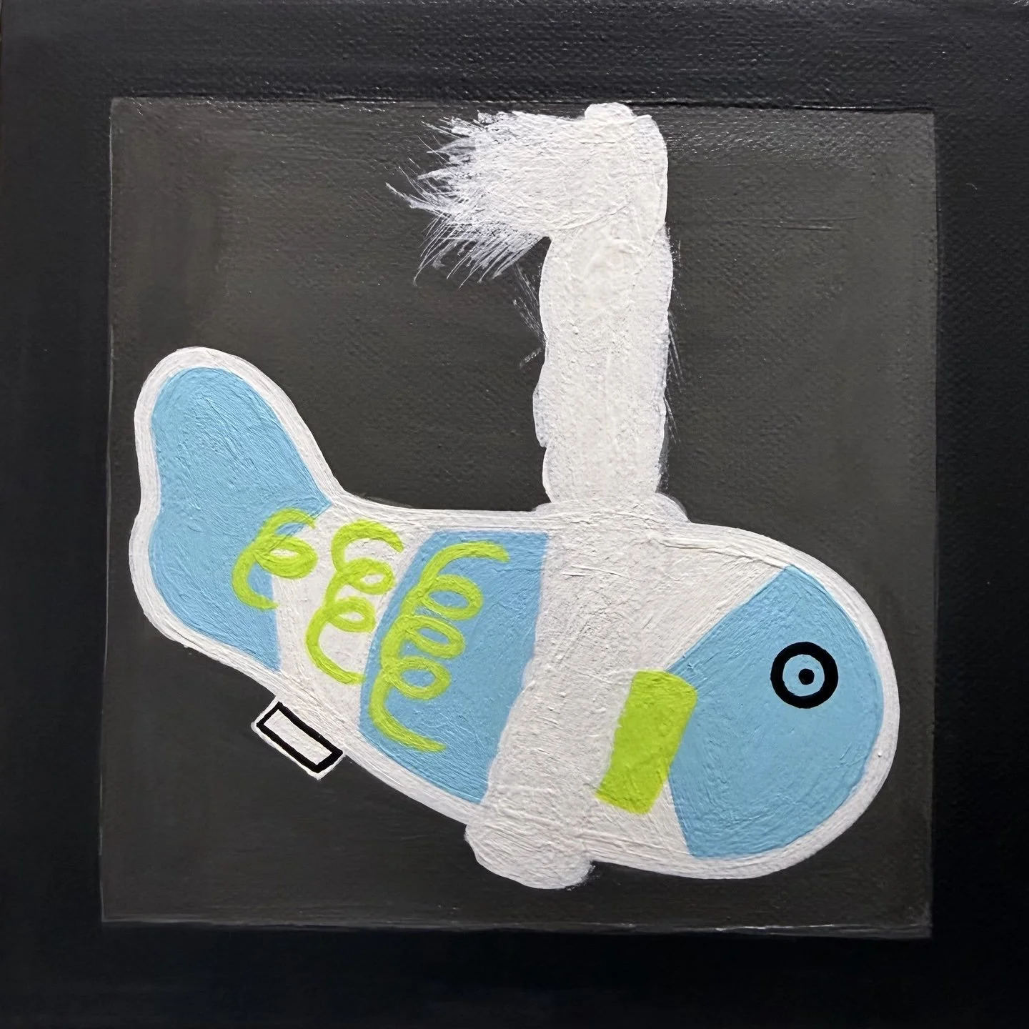 Fortune Fish Series - Career, 2026           acrylic on canvas                                                  18x 18cm