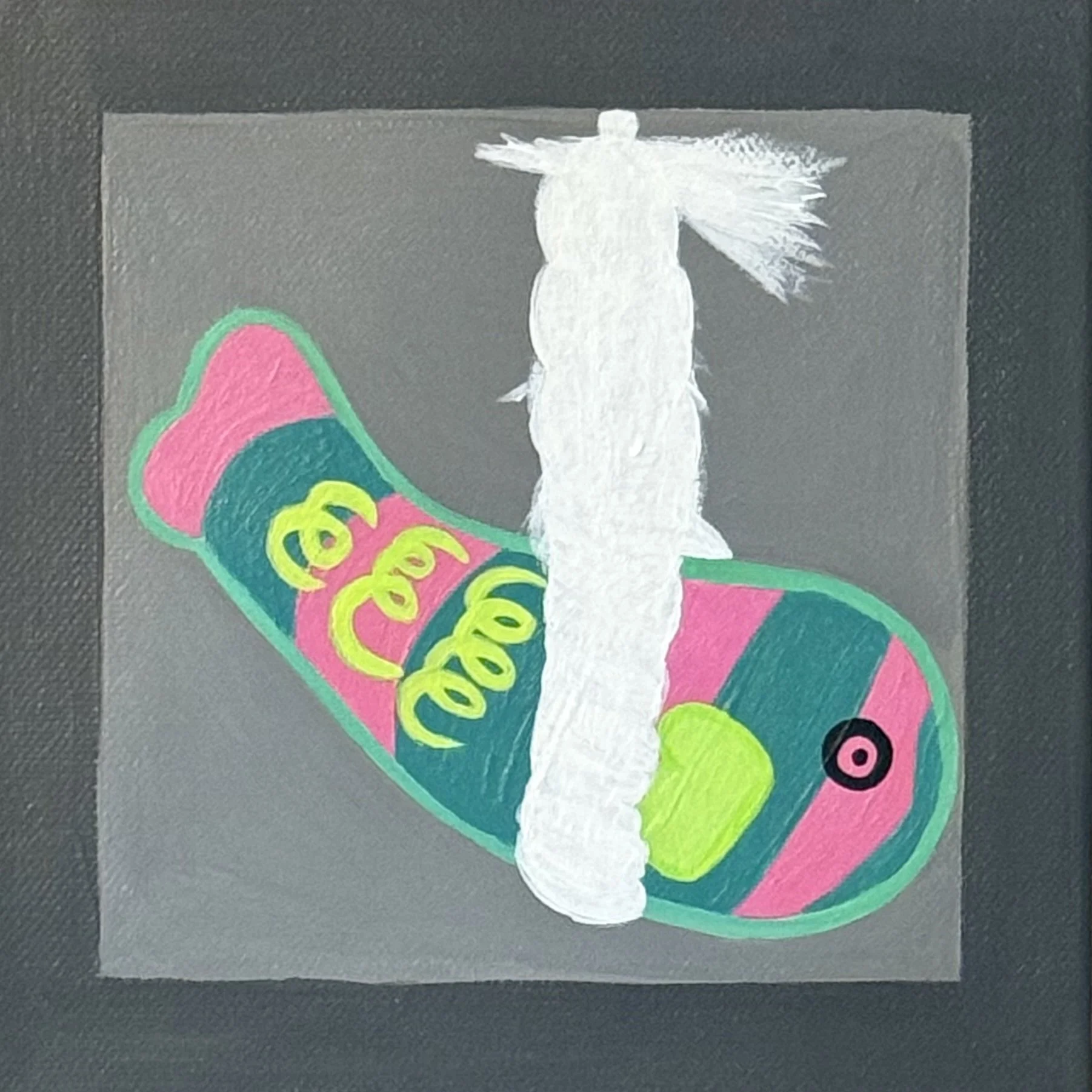 Fortune Fish Series - Prosperity, 2025
acrylic on canvas                                                  18x 18cm