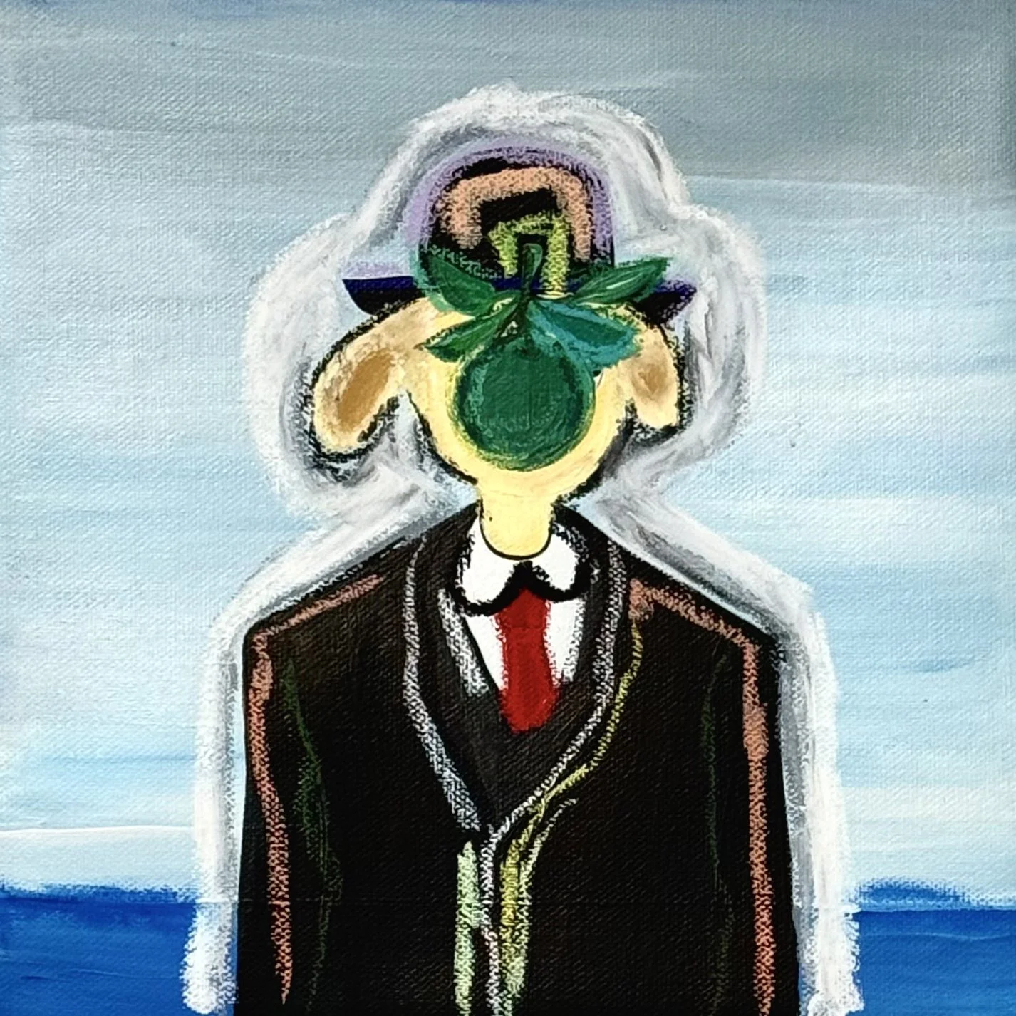The Son of Dog, 2025
acrylic & oil pastels on canvas 24 x 24 cm