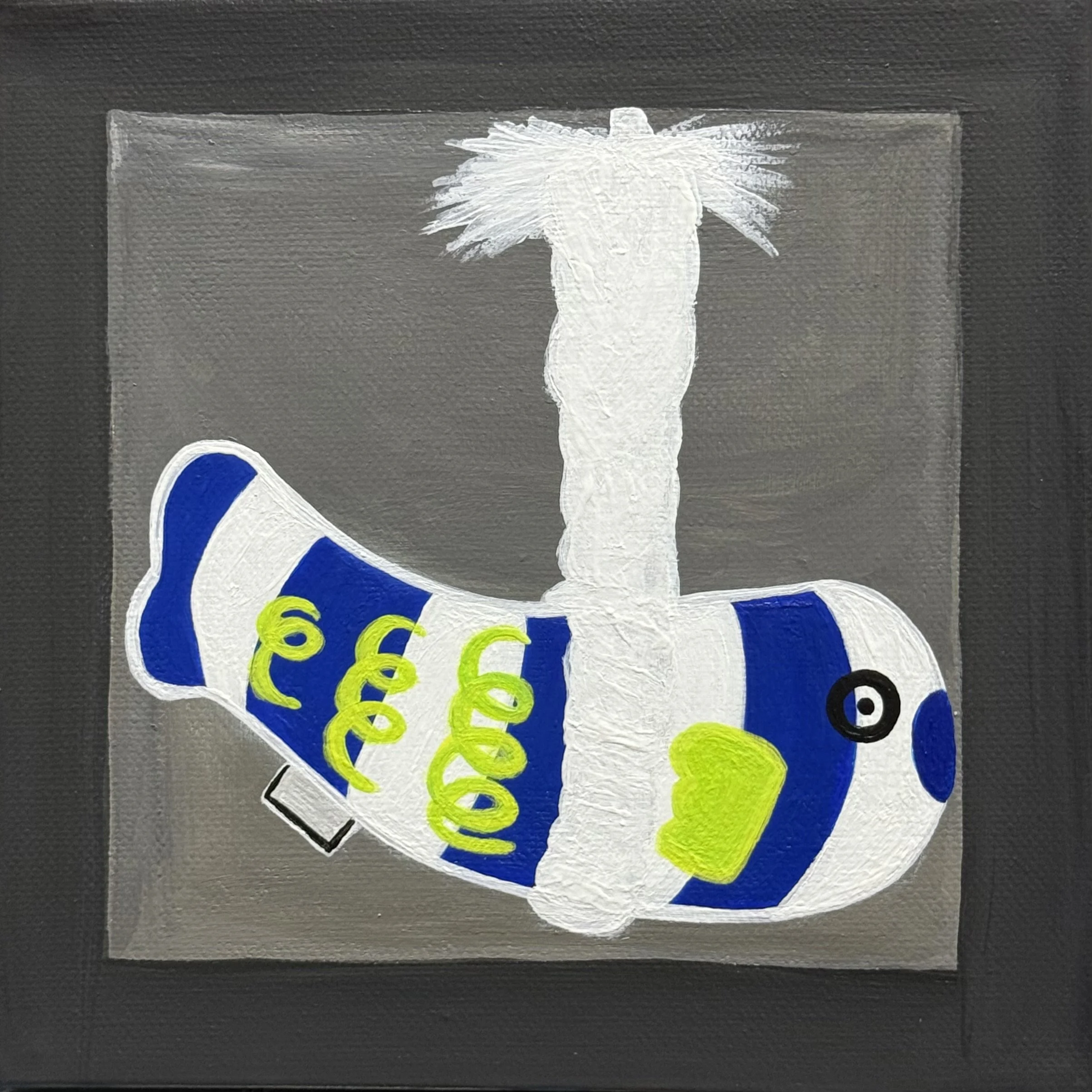 Fortune Fish Series - Vitality, 2025
acrylic on canvas                                                  18x 18cm