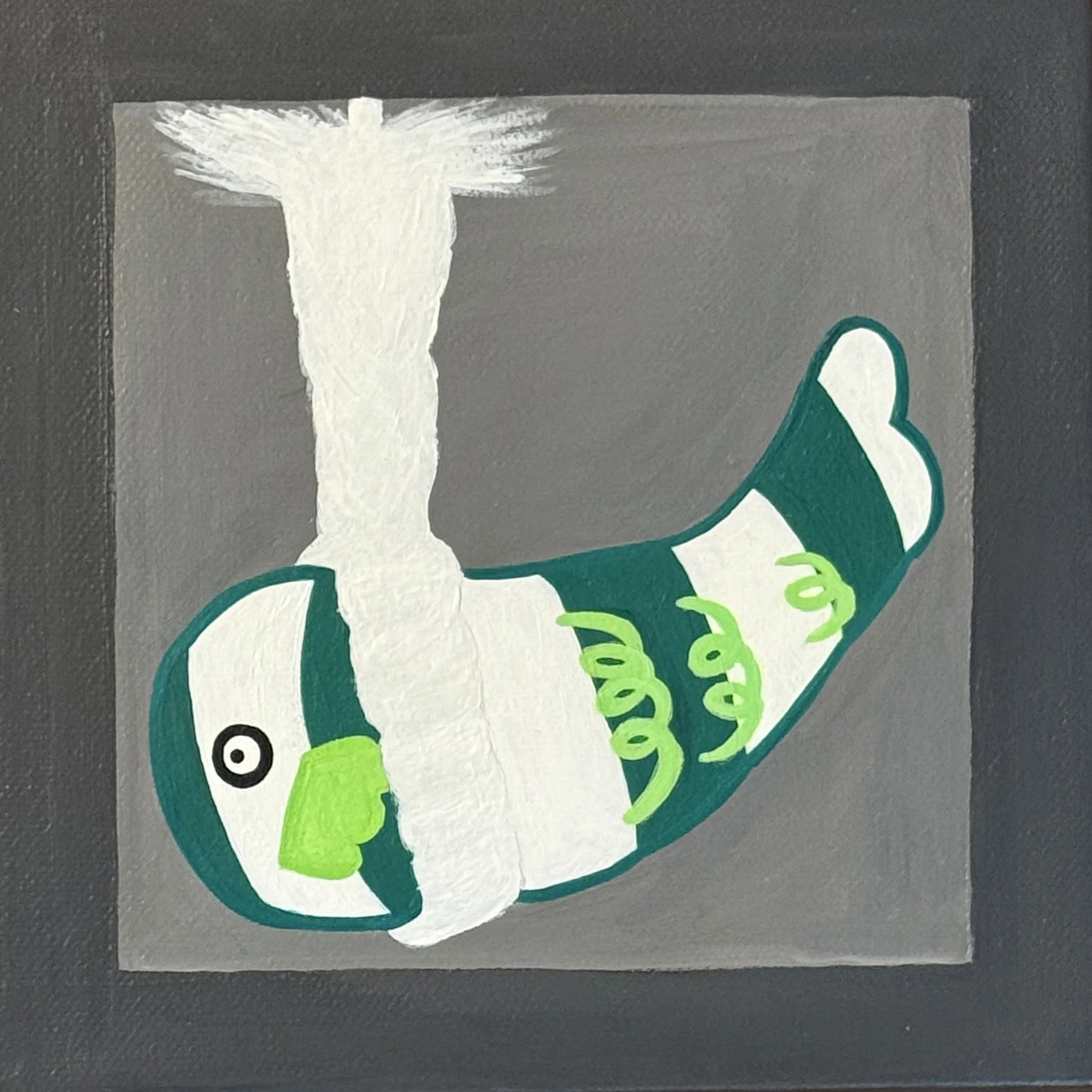 Fortune Fish Series - Success, 2025
acrylic on canvas                                                  18x 18cm