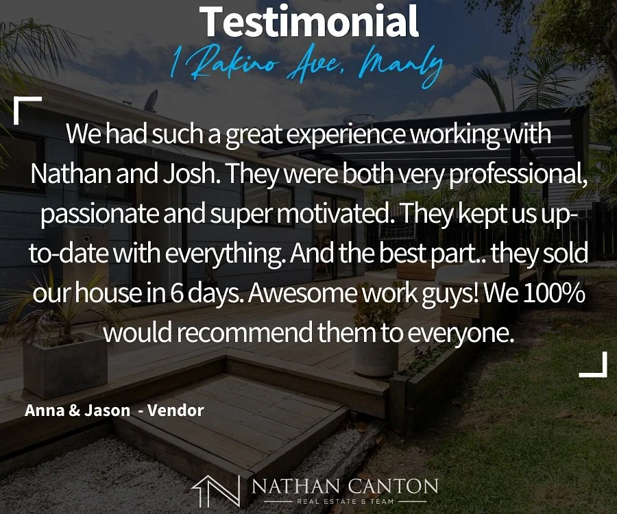 ✨Testimonial - Anna &amp; Jase, Manly ✨

&ldquo;Sold in 6 days - super happy &ldquo;
