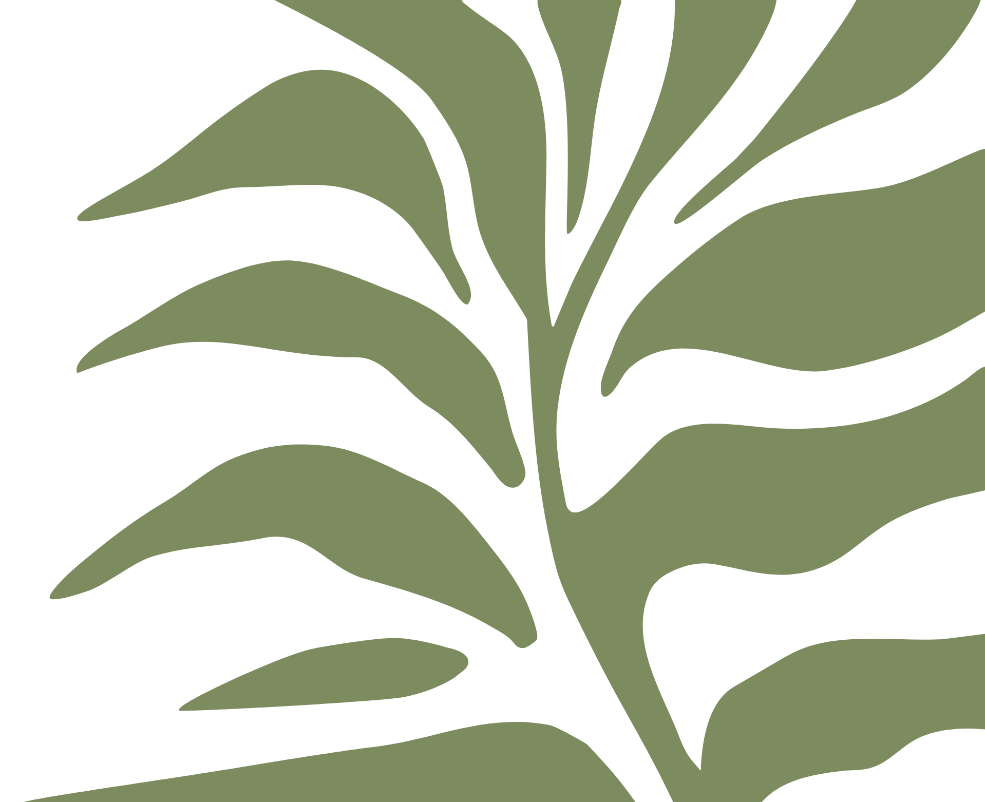 Stylized illustration of green tropical leaves with black background
