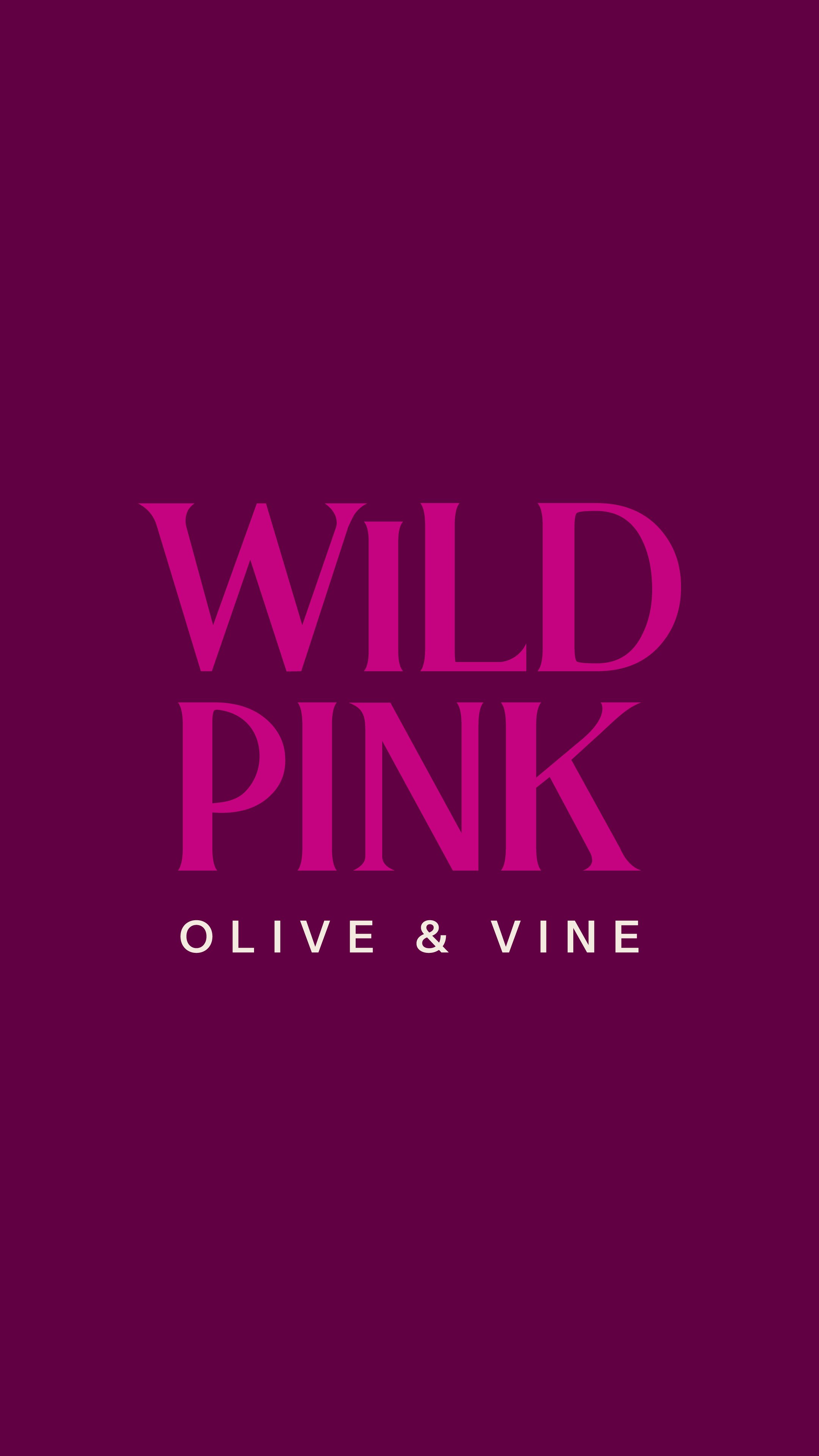 Cover of Wild Pink's album titled Olive & Vine with a dark purple background and pink and white text.