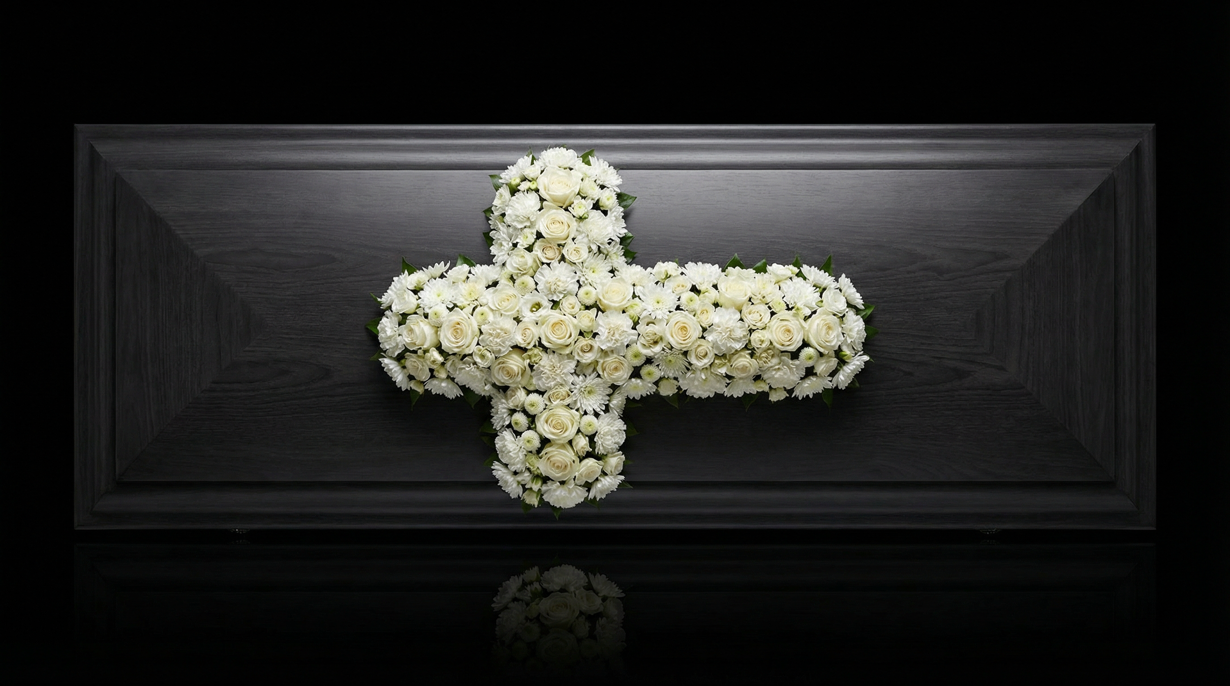 floral cross casket arrangement funeral florist Oahu