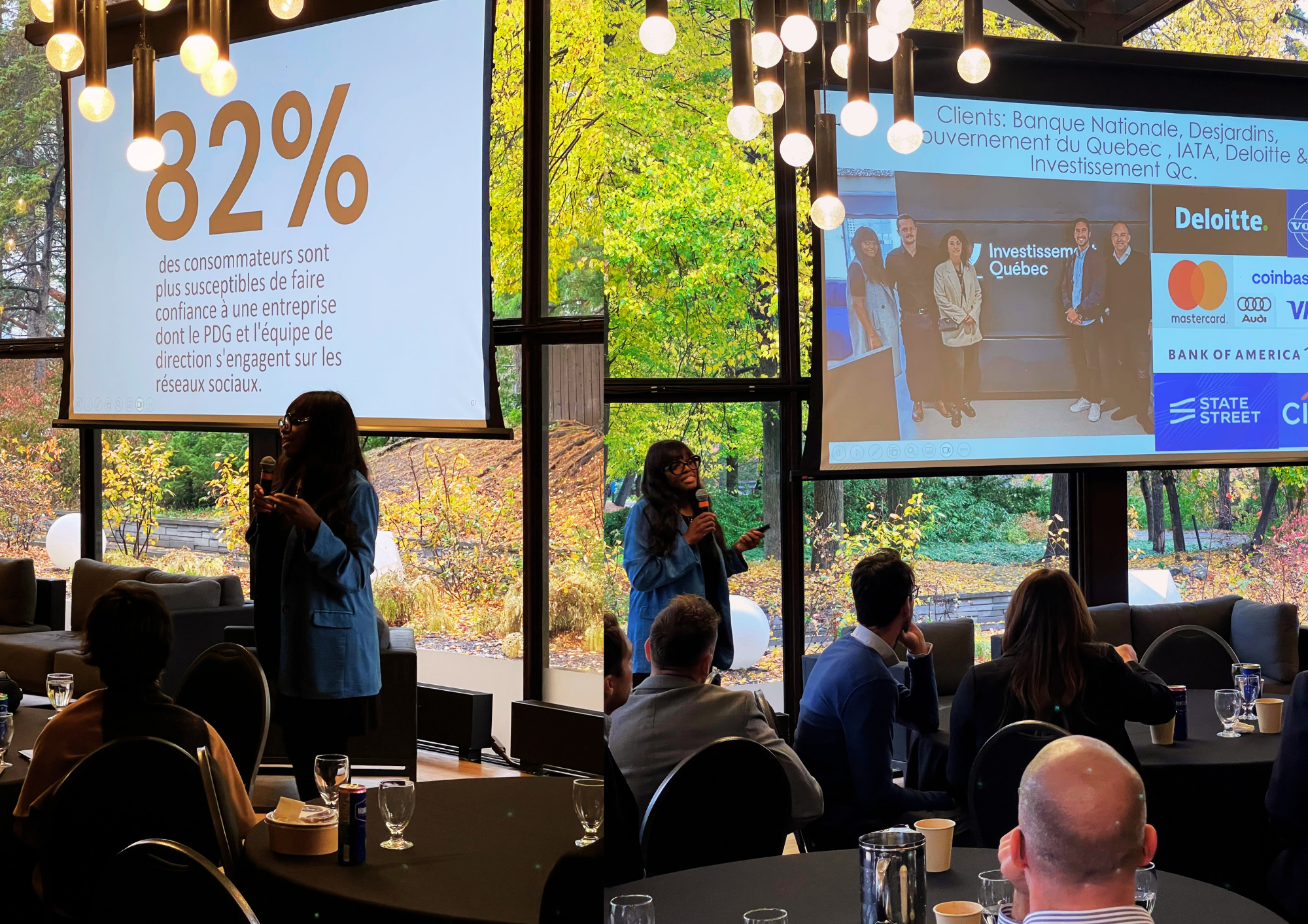 Katheline Jean-Pierre speaking on global stages at Google, Linkedin, Deloitte, Yahoo, Barclays, TIAA, Bank of America and other places. She is a keynote speaker, a global public speaker on Career and AI acceleration. 