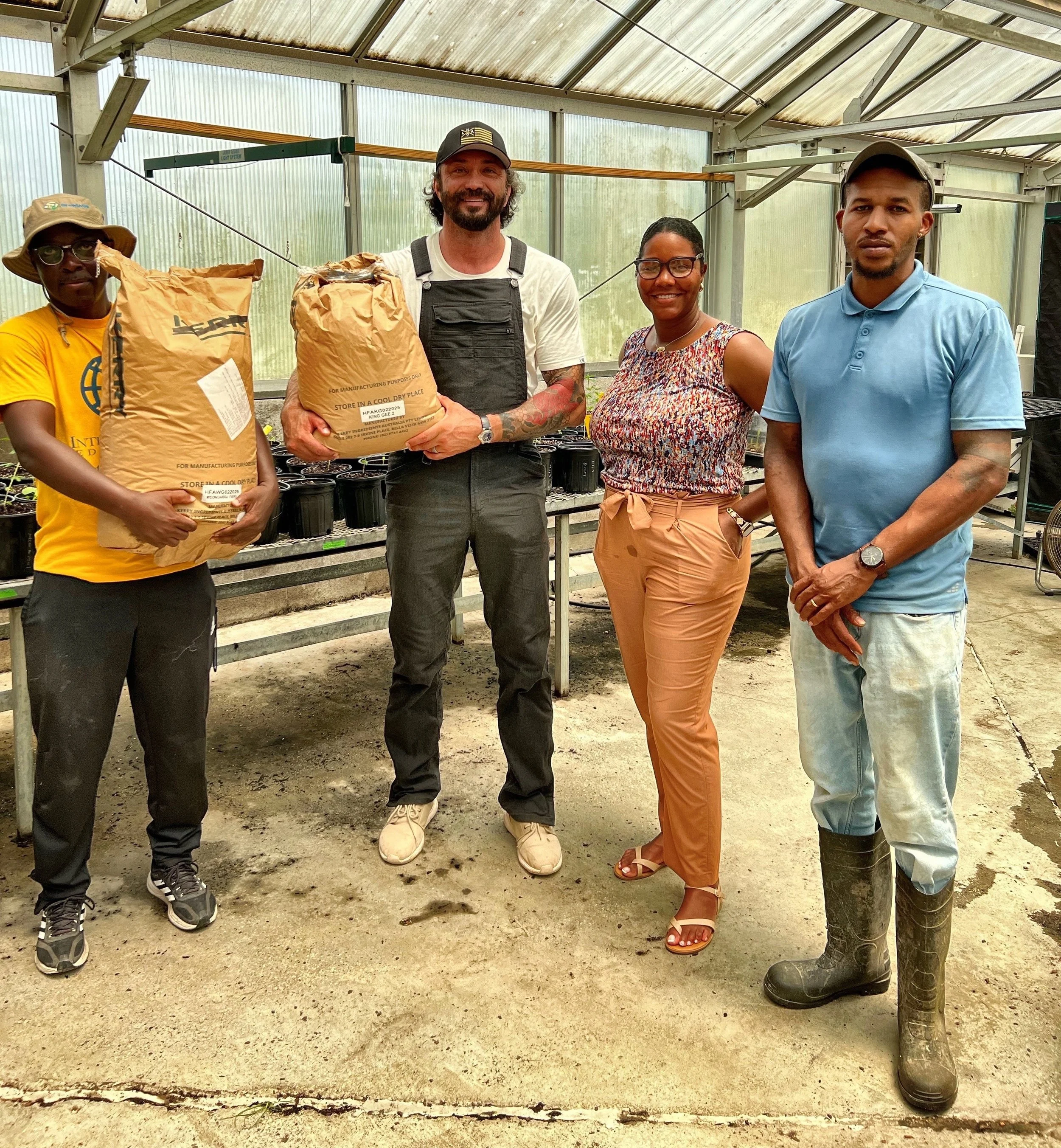 Delta AgroFiber Team with hemp seed at a university cultivar trial