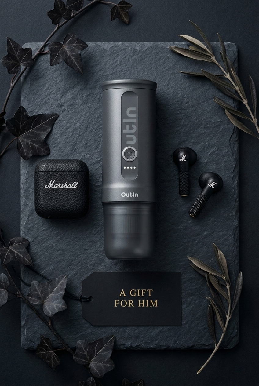 Gifts for Him: A Portable Espresso Machine and Earbuds He'll Actually Use