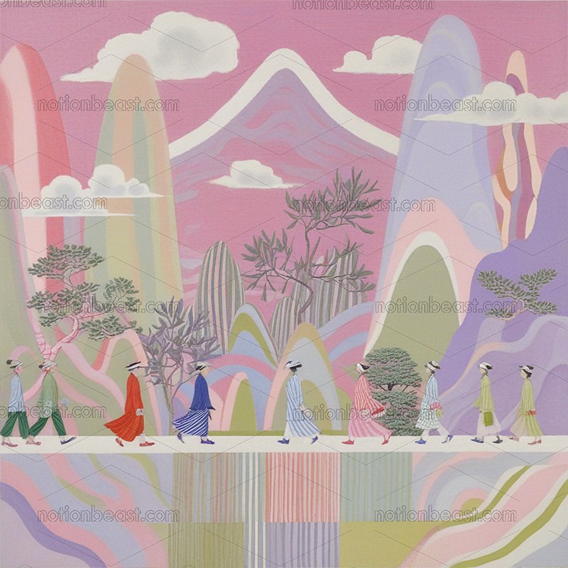 Pastel Mountain Walk 1852