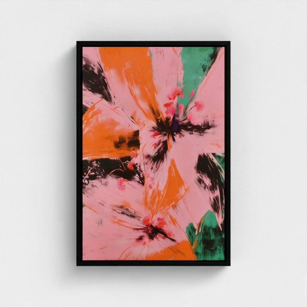 Abstract Lily Print/Float Framed Canvas