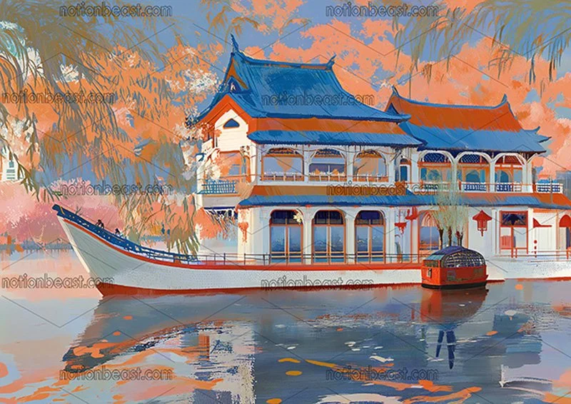 Distinct Ancient Houseboat