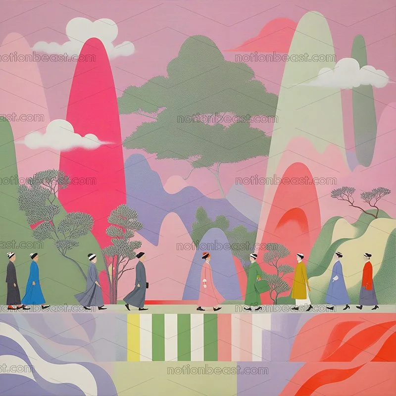 Pastel Mountain Walk 7646