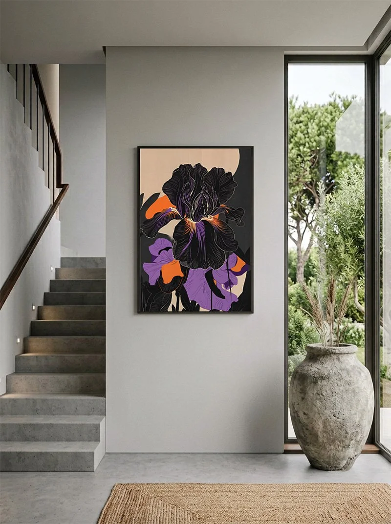 Abstract Magic Iris Float Framed Canvas
